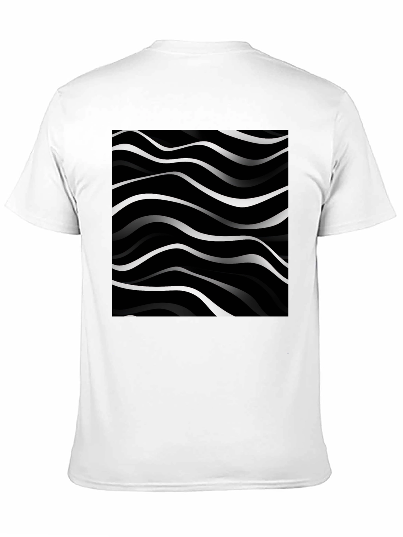 Abstract Wave Pattern Black T-Shirt