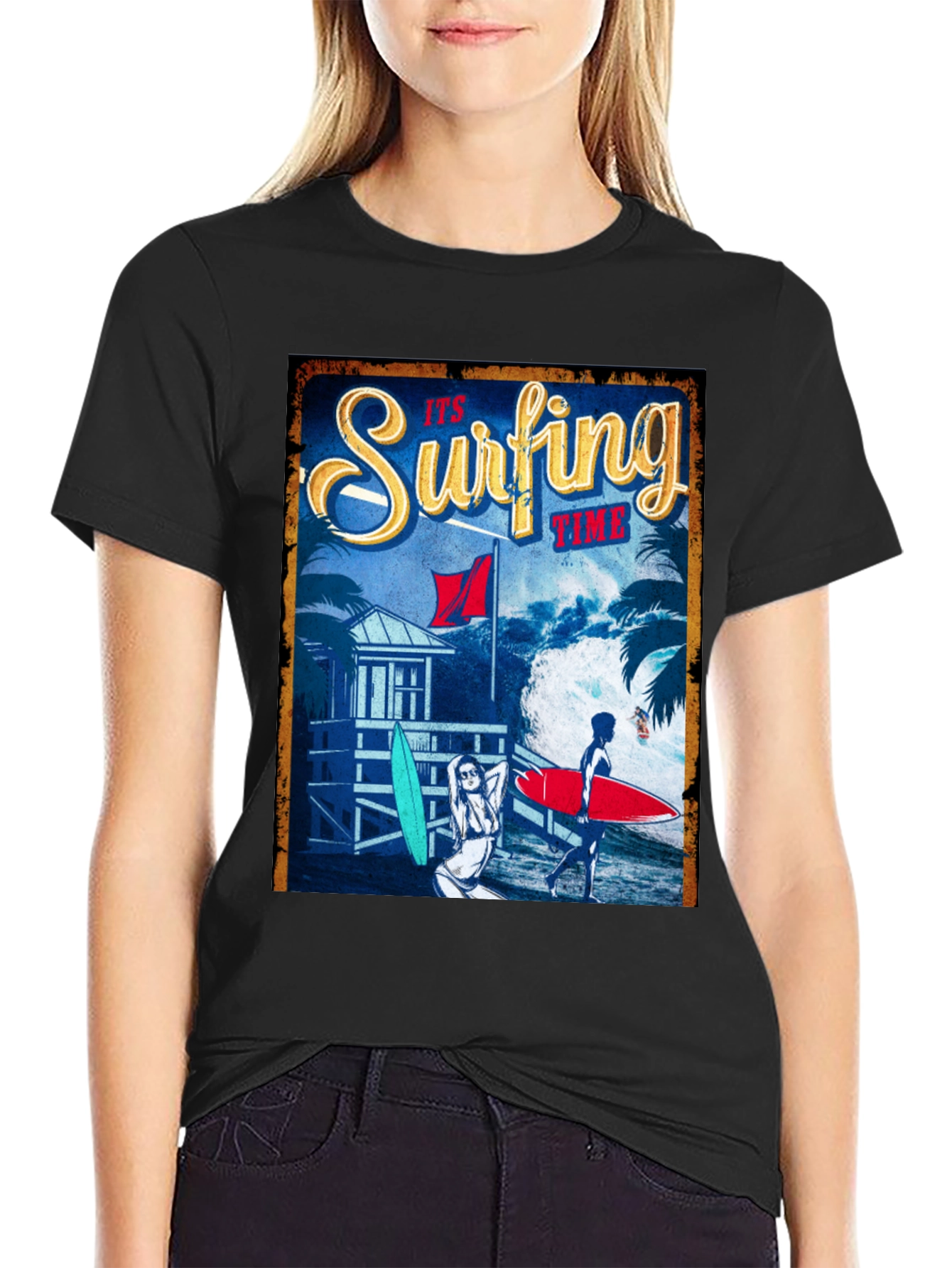 Surfing Time Graphic T-Shirt - Beach Lover Tee