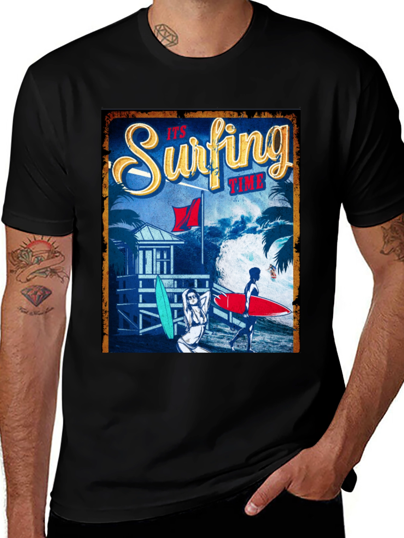 Surfing Time Graphic T-Shirt - Beach Lover Tee