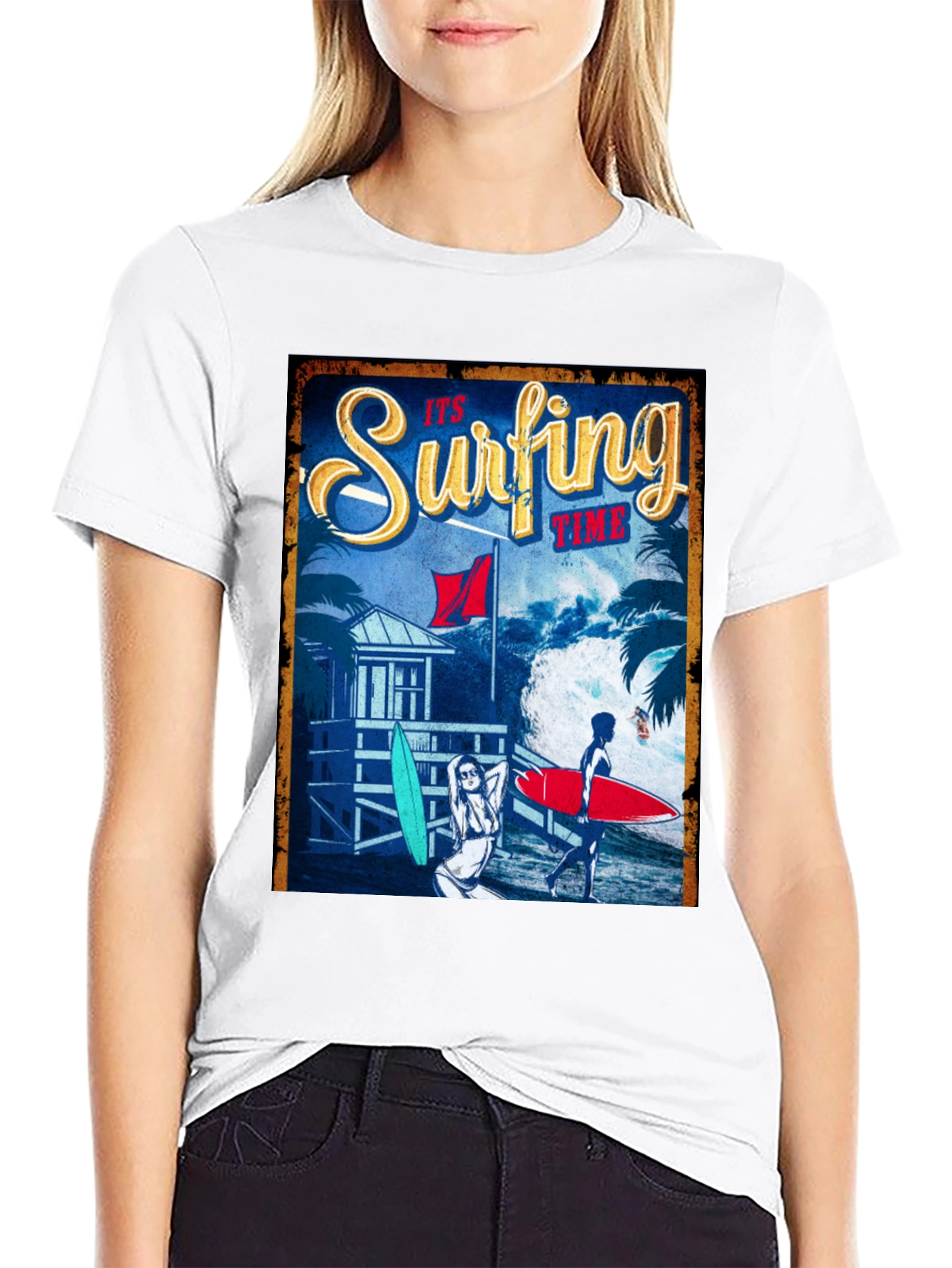 Surfing Time Graphic T-Shirt - Beach Lover Tee