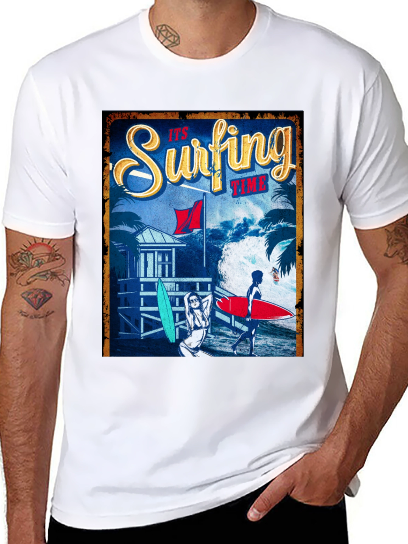 Surfing Time Graphic T-Shirt - Beach Lover Tee
