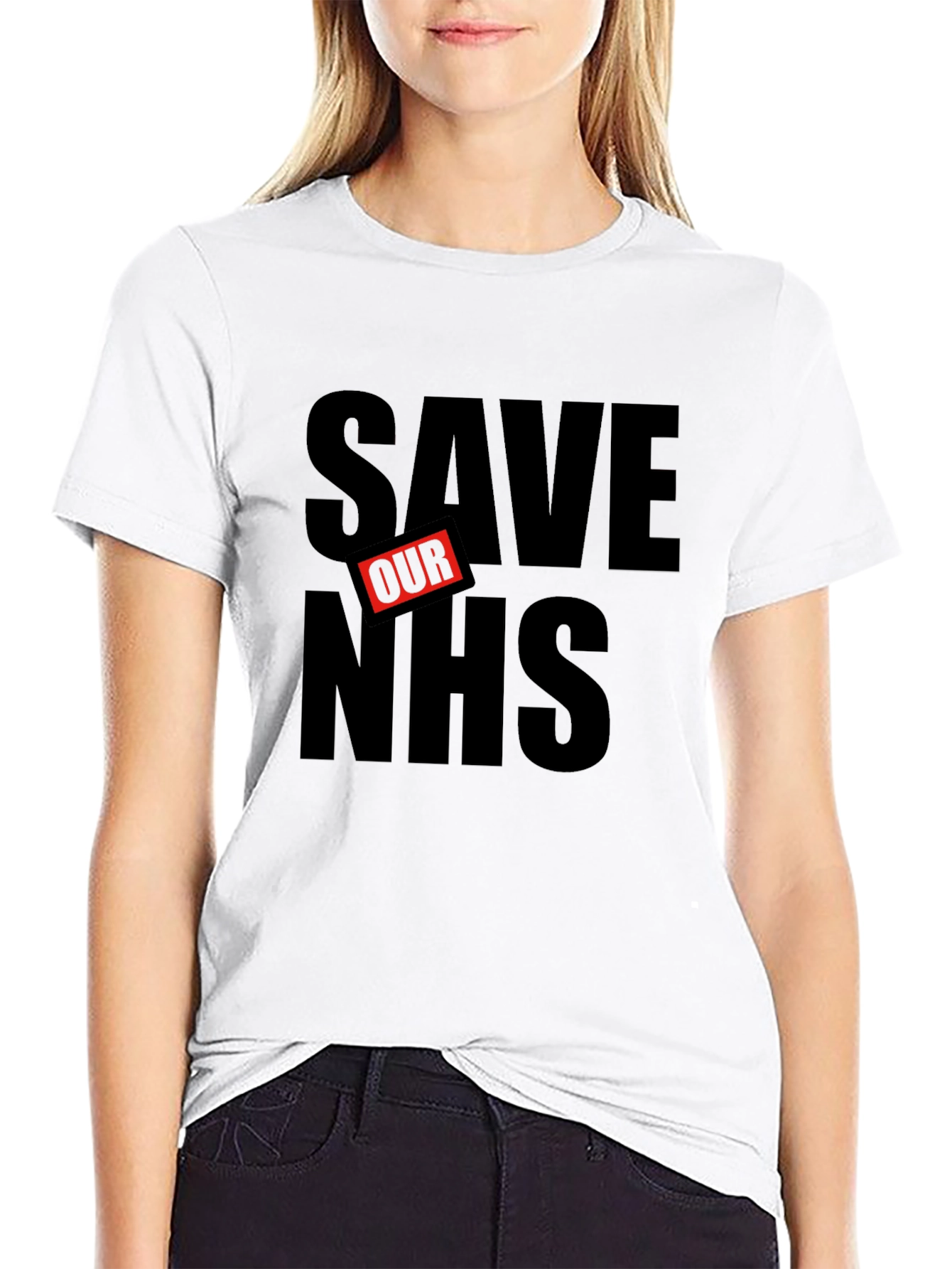 Save Our NHS Black Graphic Tee