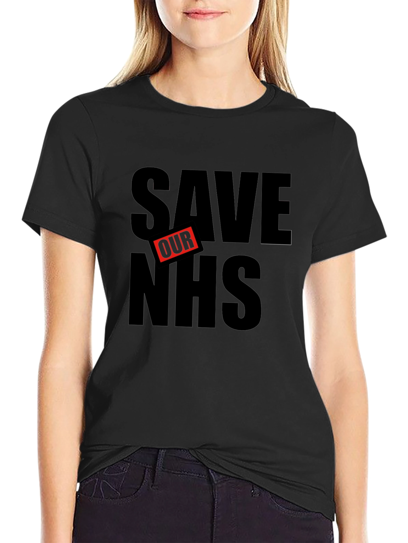 Save Our NHS Black Graphic Tee