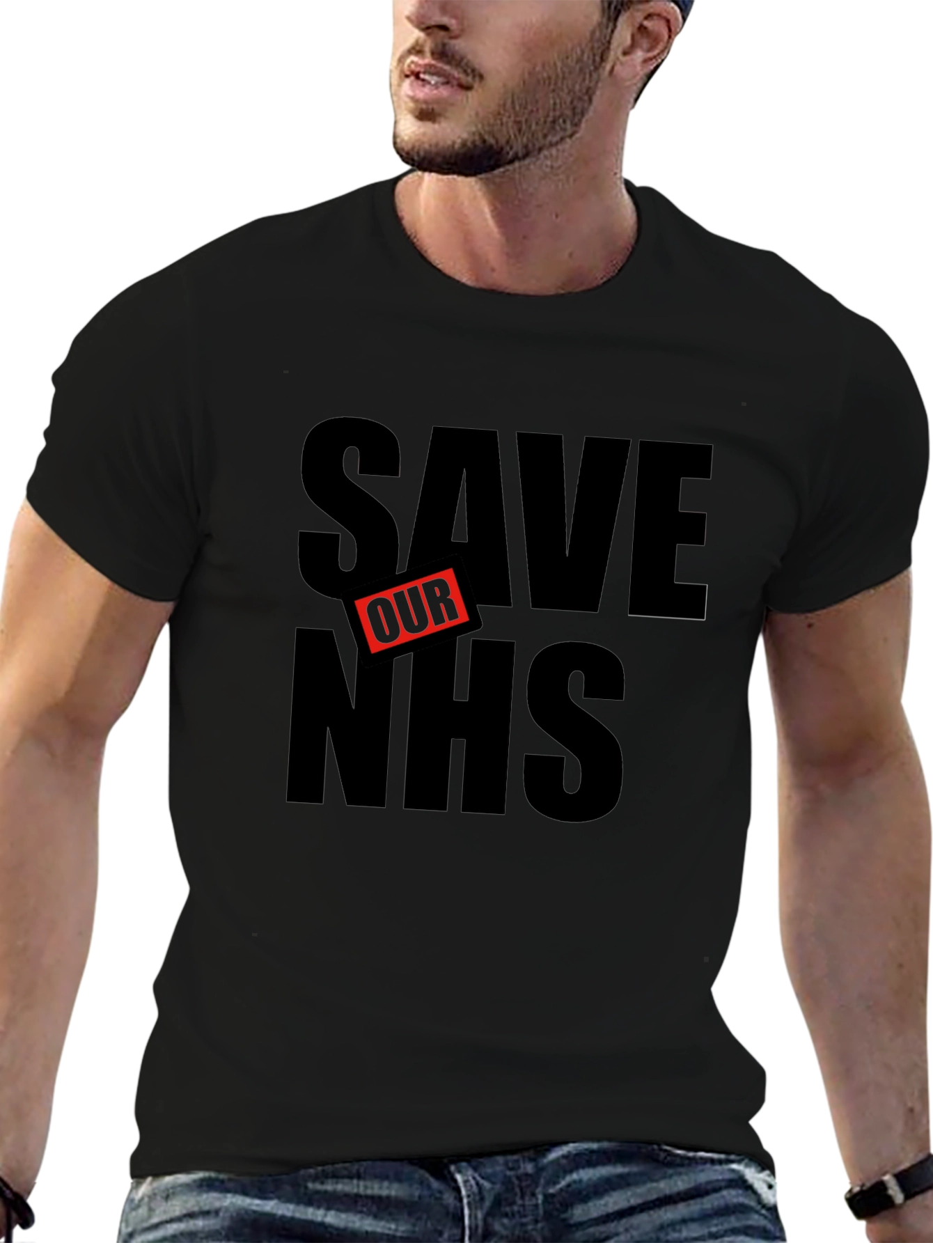 Save Our NHS Black Graphic Tee