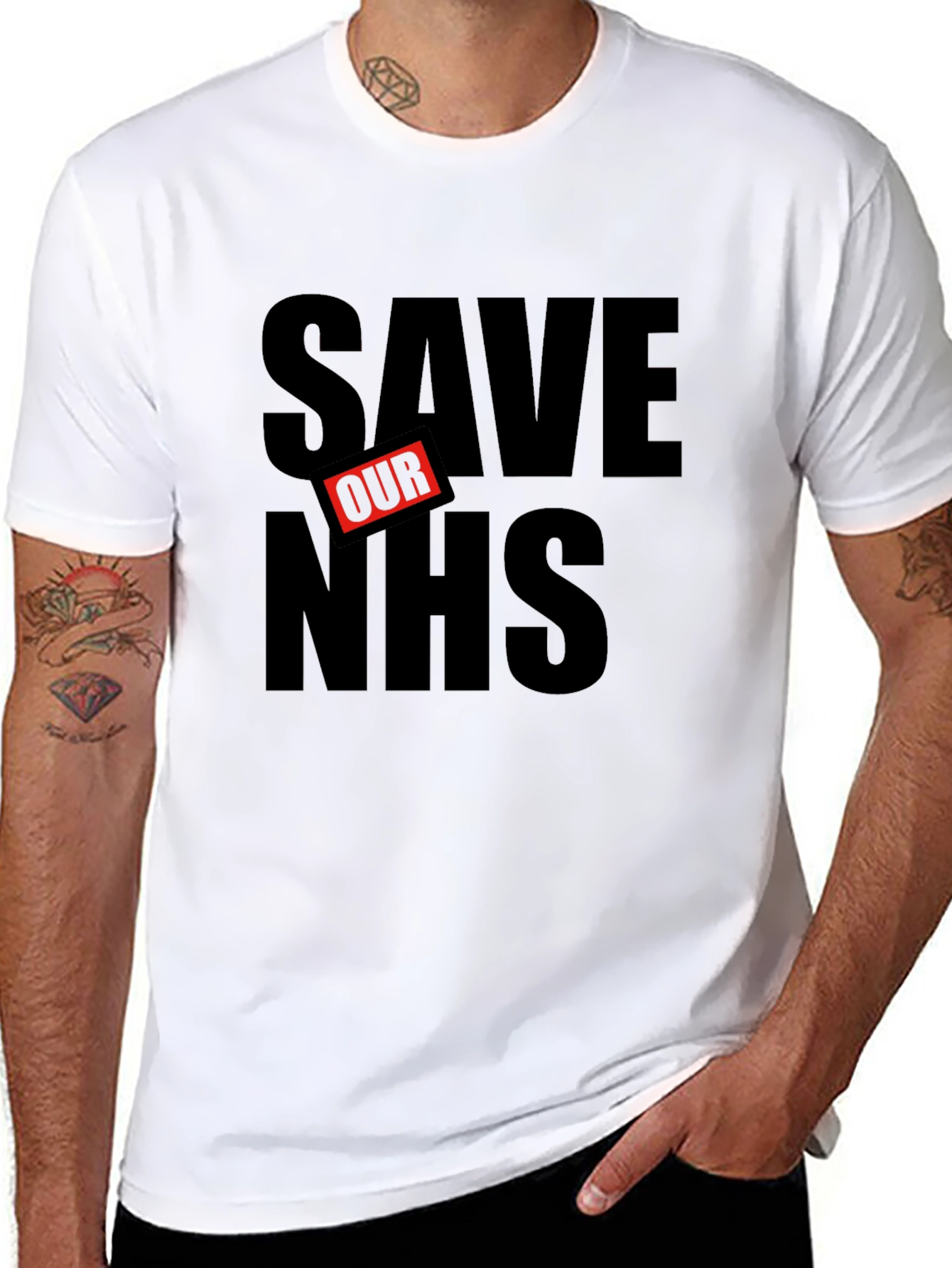 Save Our NHS Black Graphic Tee