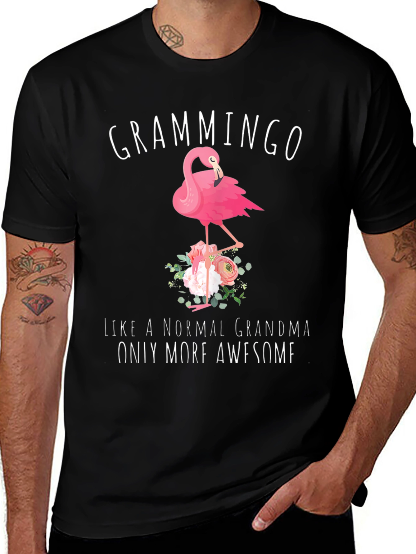 Grammingo T-Shirt - Awesome Grandma Flamingo Tee
