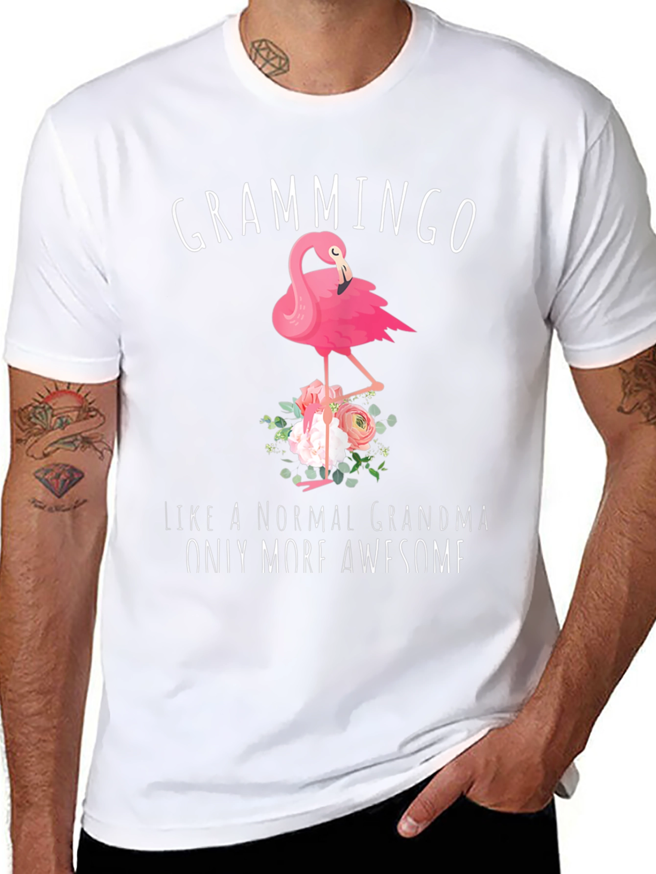 Grammingo T-Shirt - Awesome Grandma Flamingo Tee