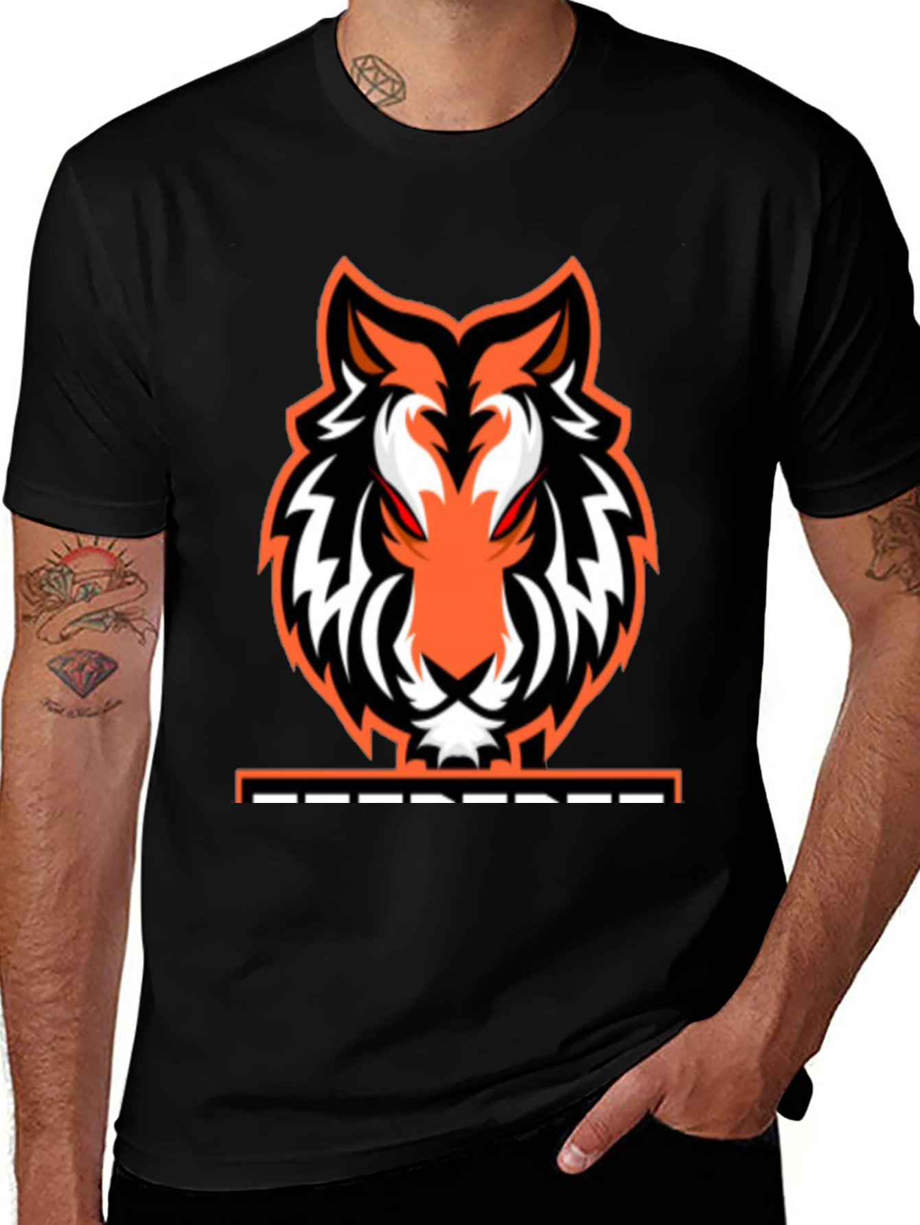 Fierce Tiger Graphic Tee - Black Cotton Blend