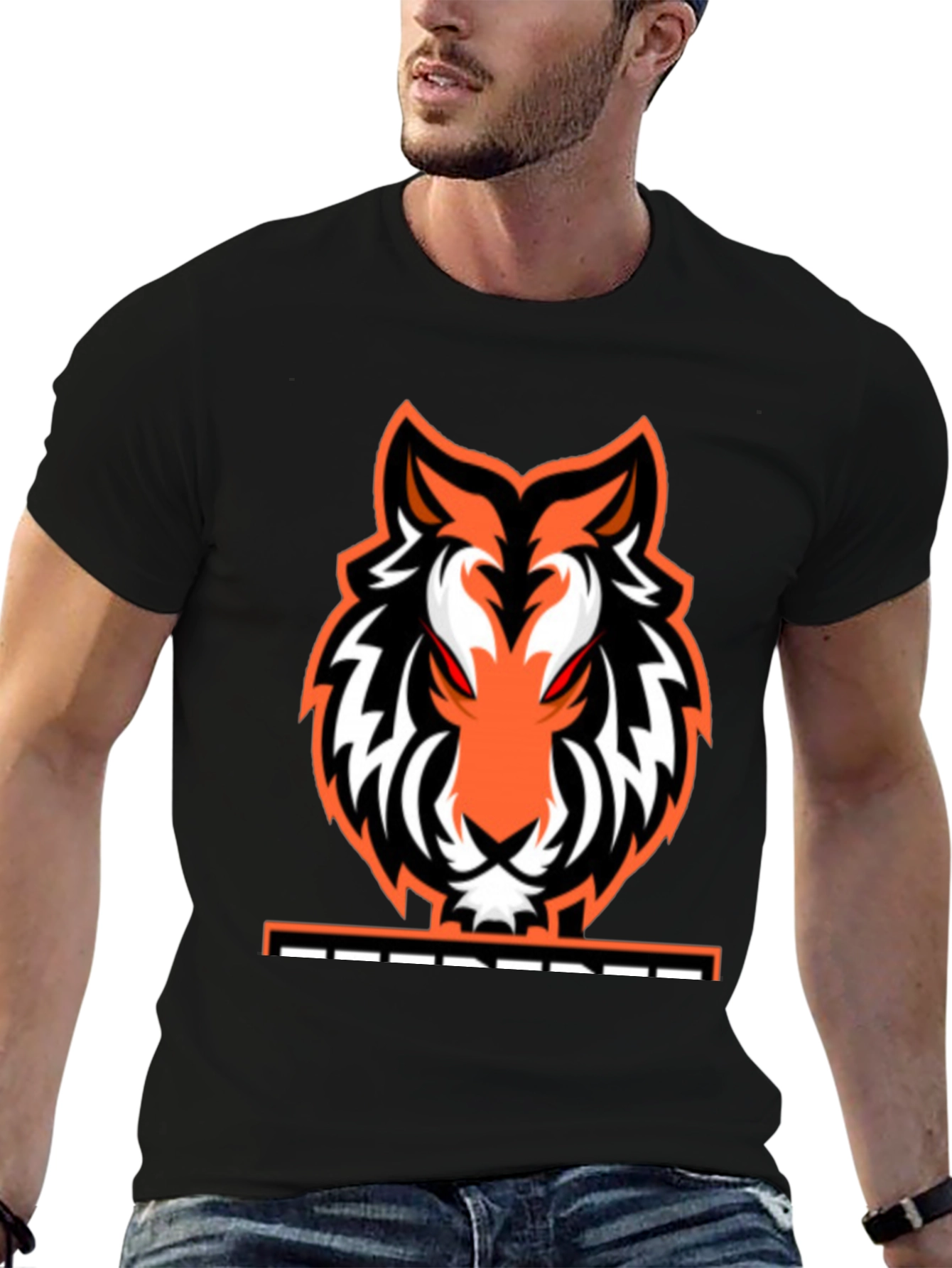 Fierce Tiger Graphic Tee - Black Cotton Blend