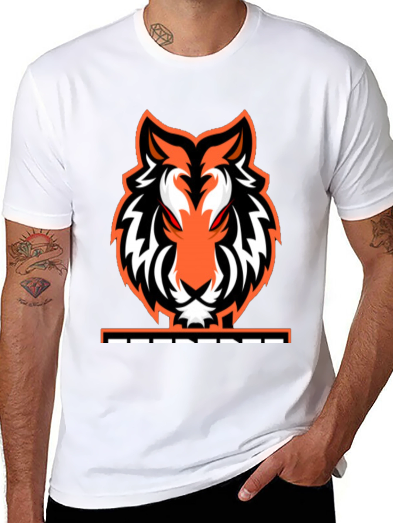 Fierce Tiger Graphic Tee - Black Cotton Blend