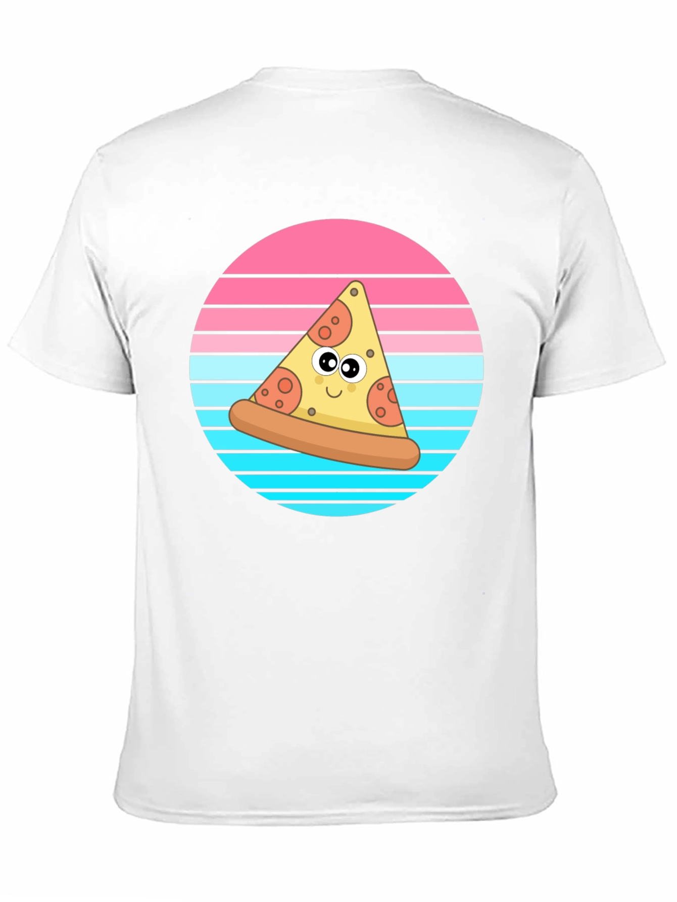 Cartoon Pizza Slice Graphic T-Shirt