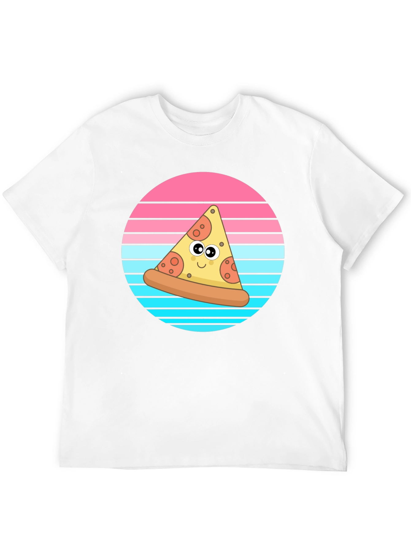 Cartoon Pizza Slice Graphic T-Shirt