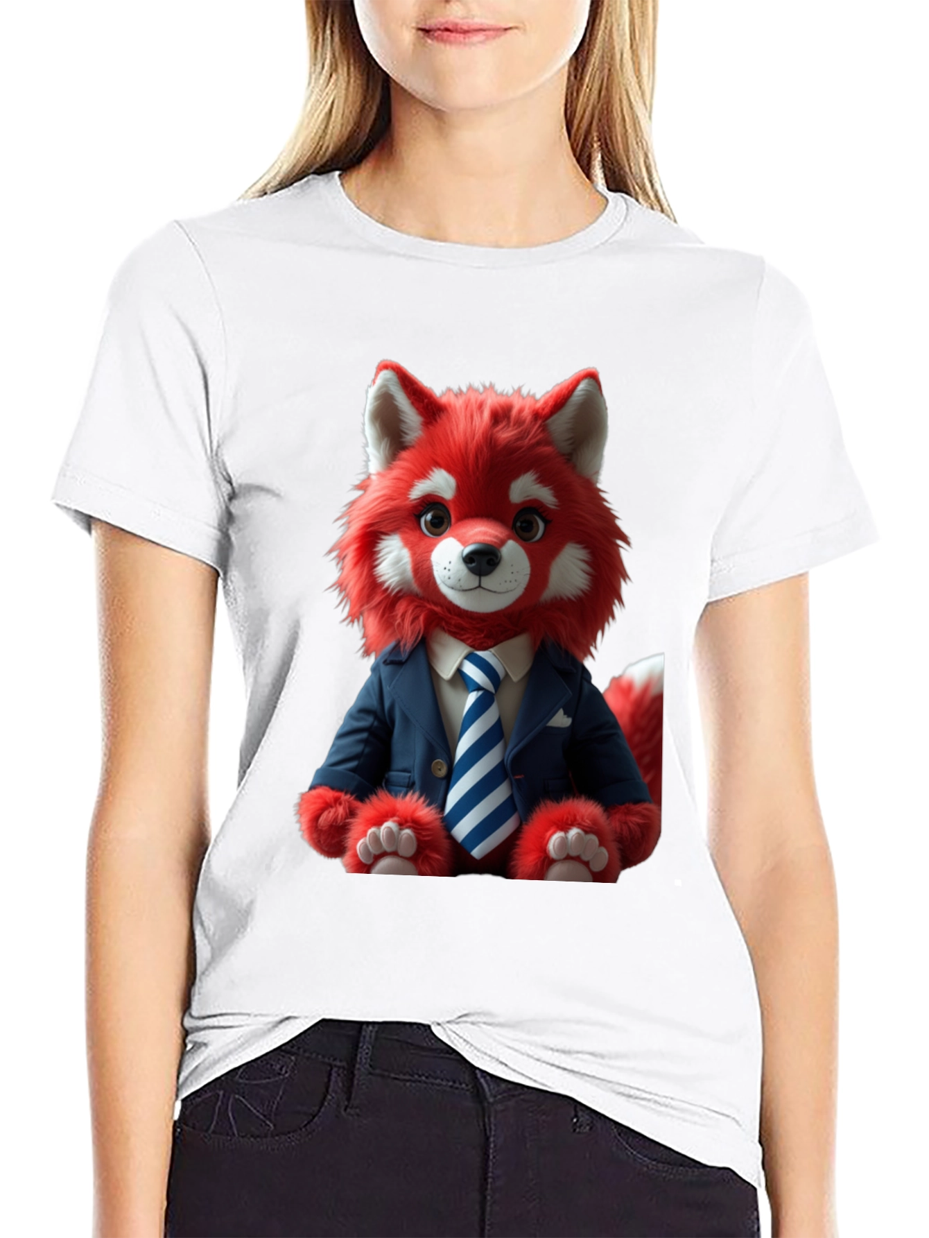 Red Panda in Suit Graphic T-Shirt