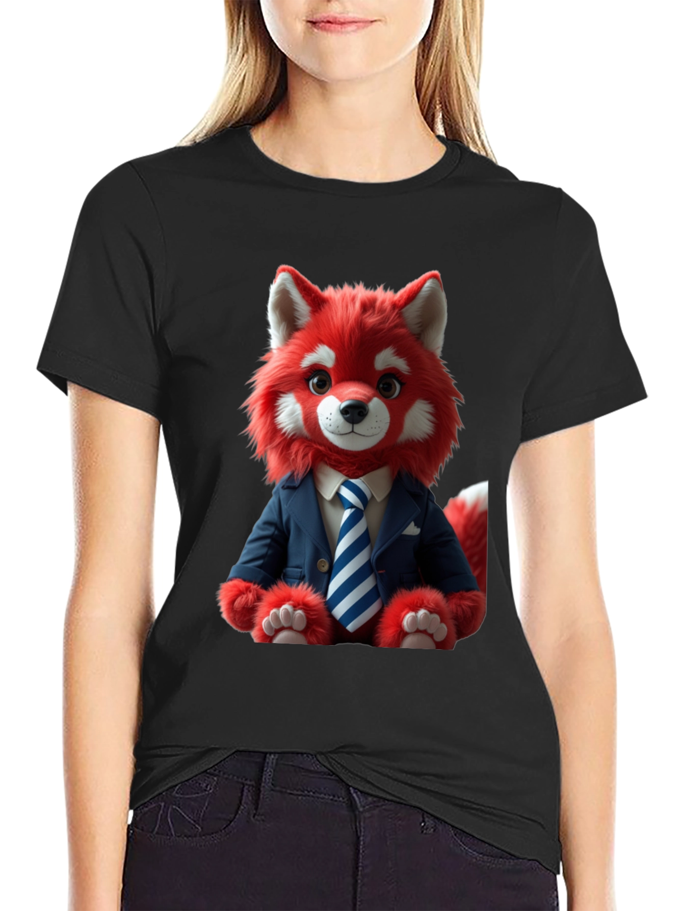 Red Panda in Suit Graphic T-Shirt
