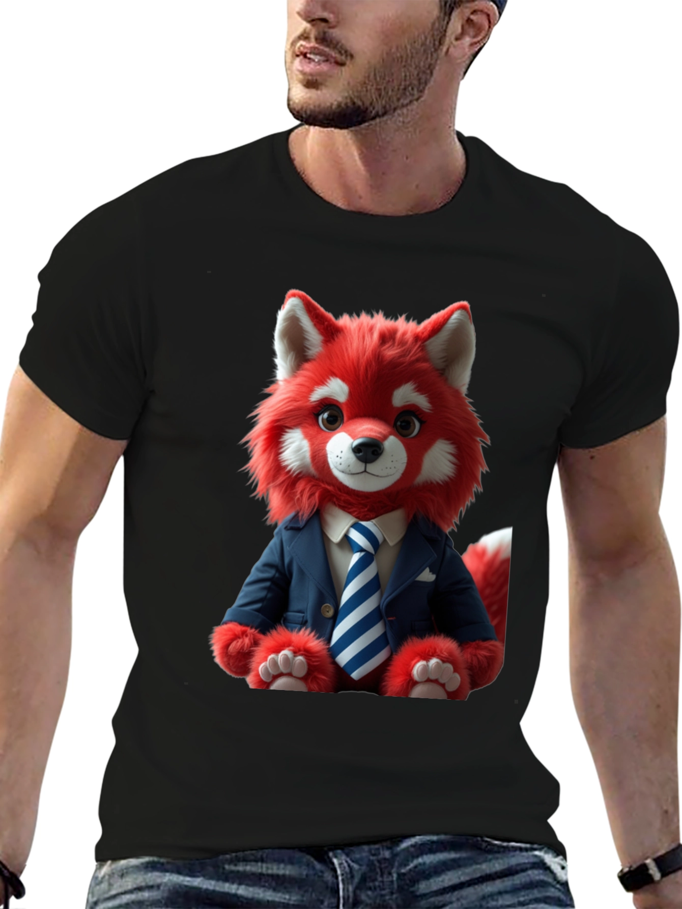 Red Panda in Suit Graphic T-Shirt