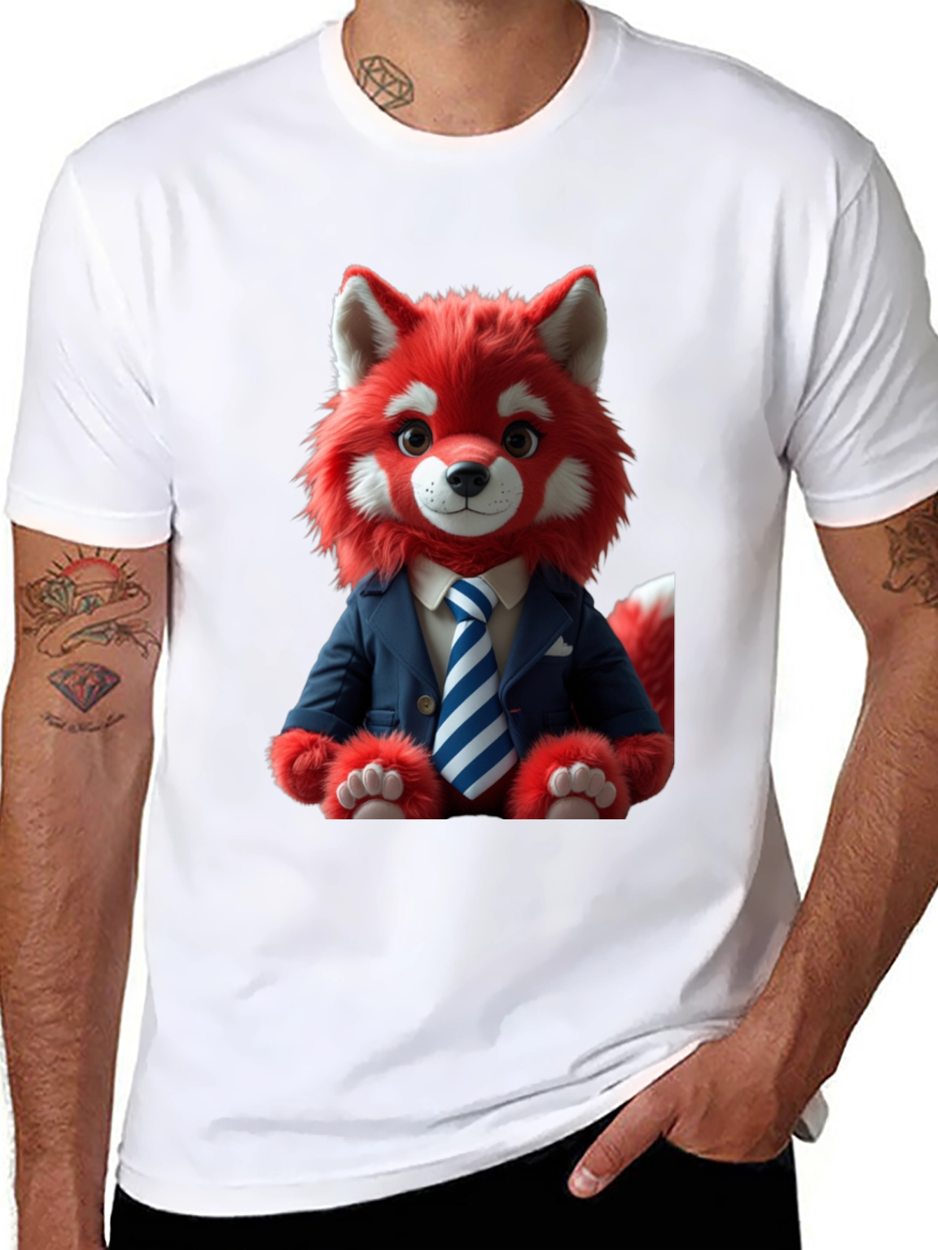 Red Panda in Suit Graphic T-Shirt