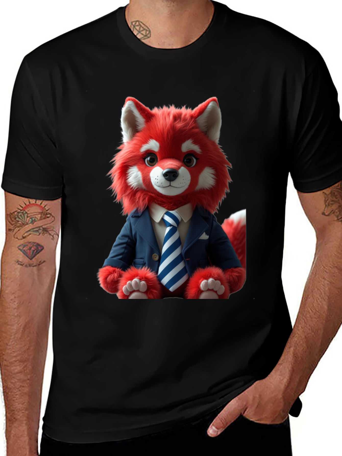 Red Panda in Suit Graphic T-Shirt