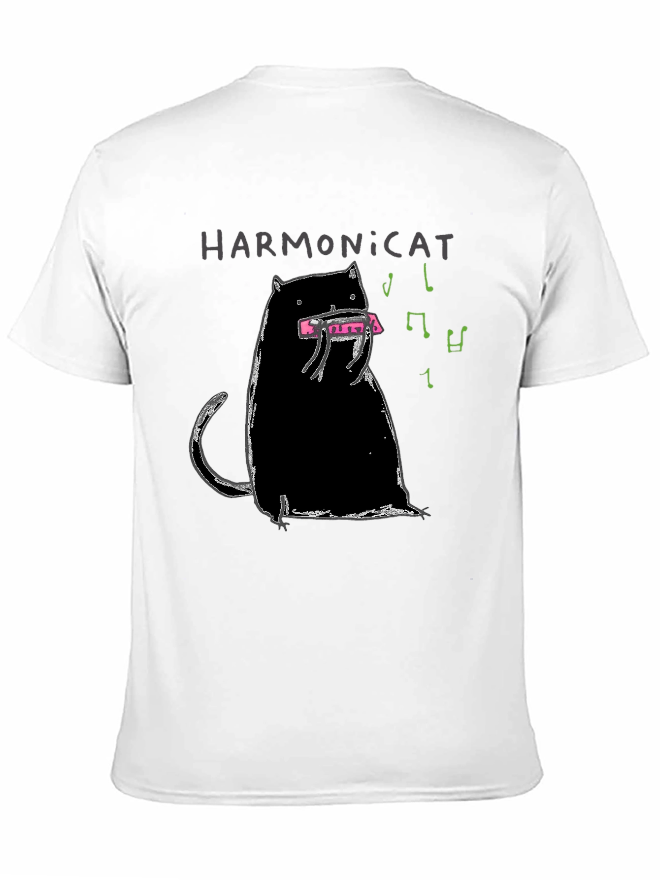 Harmonicat Black T-Shirt - Cat Lover Music Tee