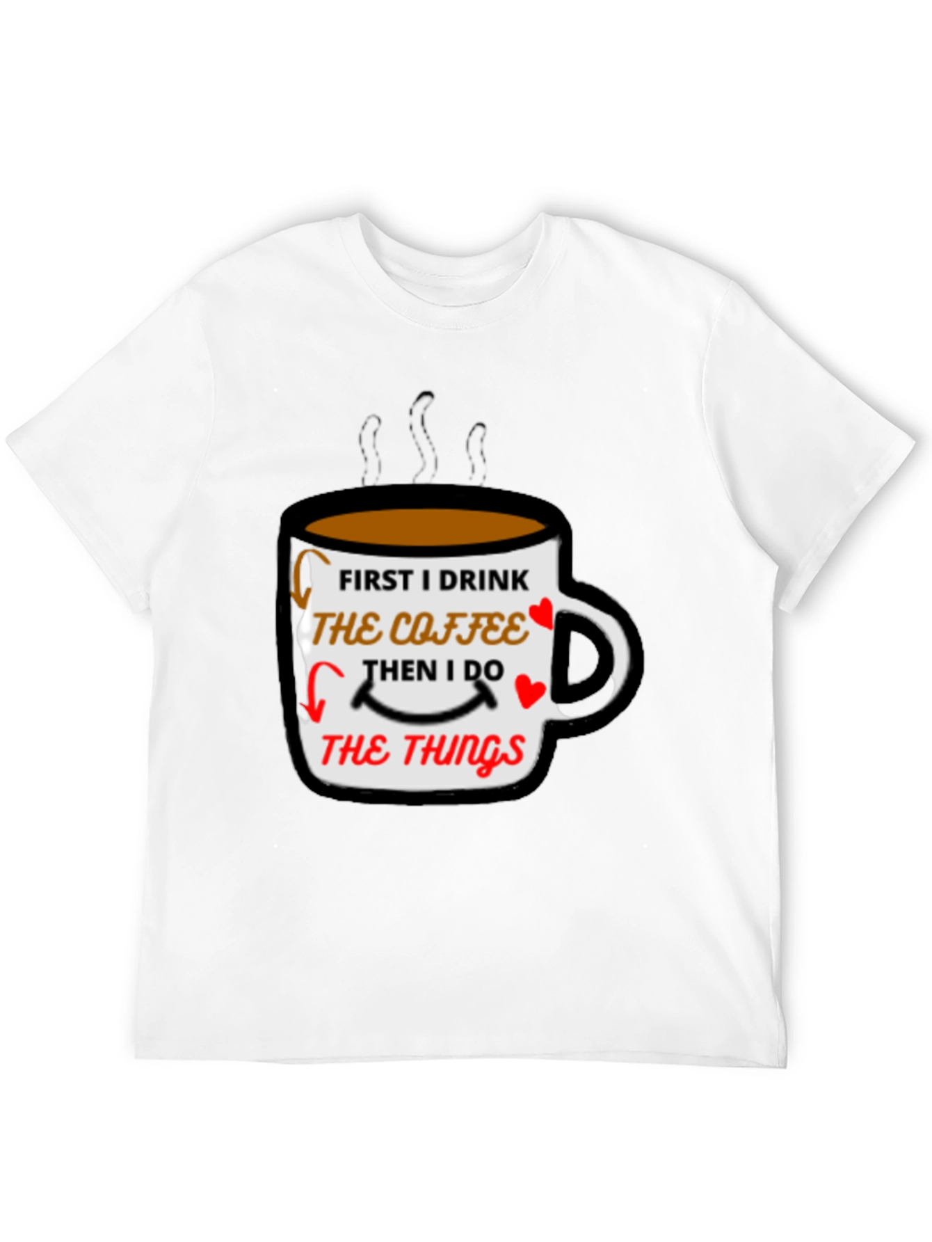 Coffee First Mens Black T-Shirt