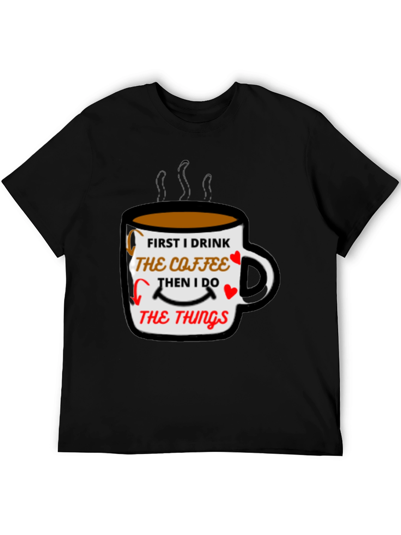 Coffee First Mens Black T-Shirt