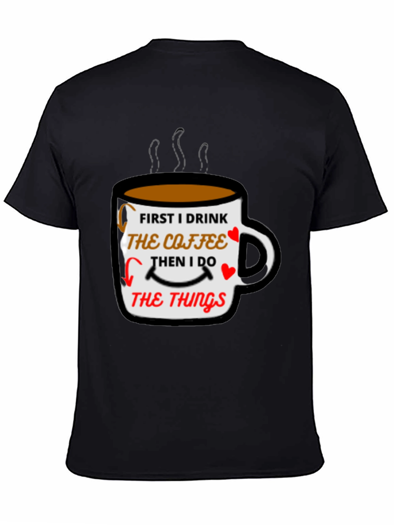Coffee First Mens Black T-Shirt