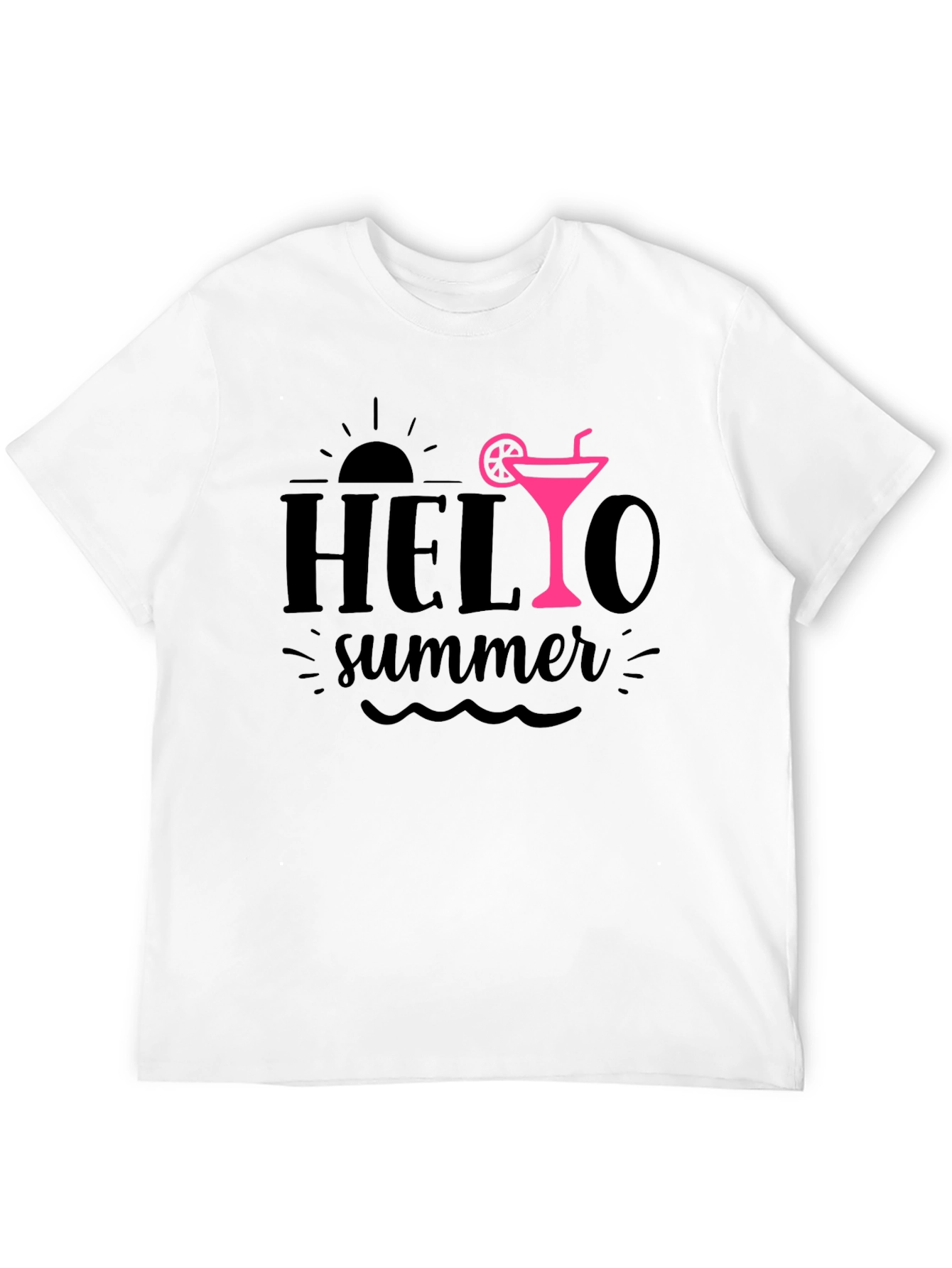 Hello Summer Black Graphic Tee