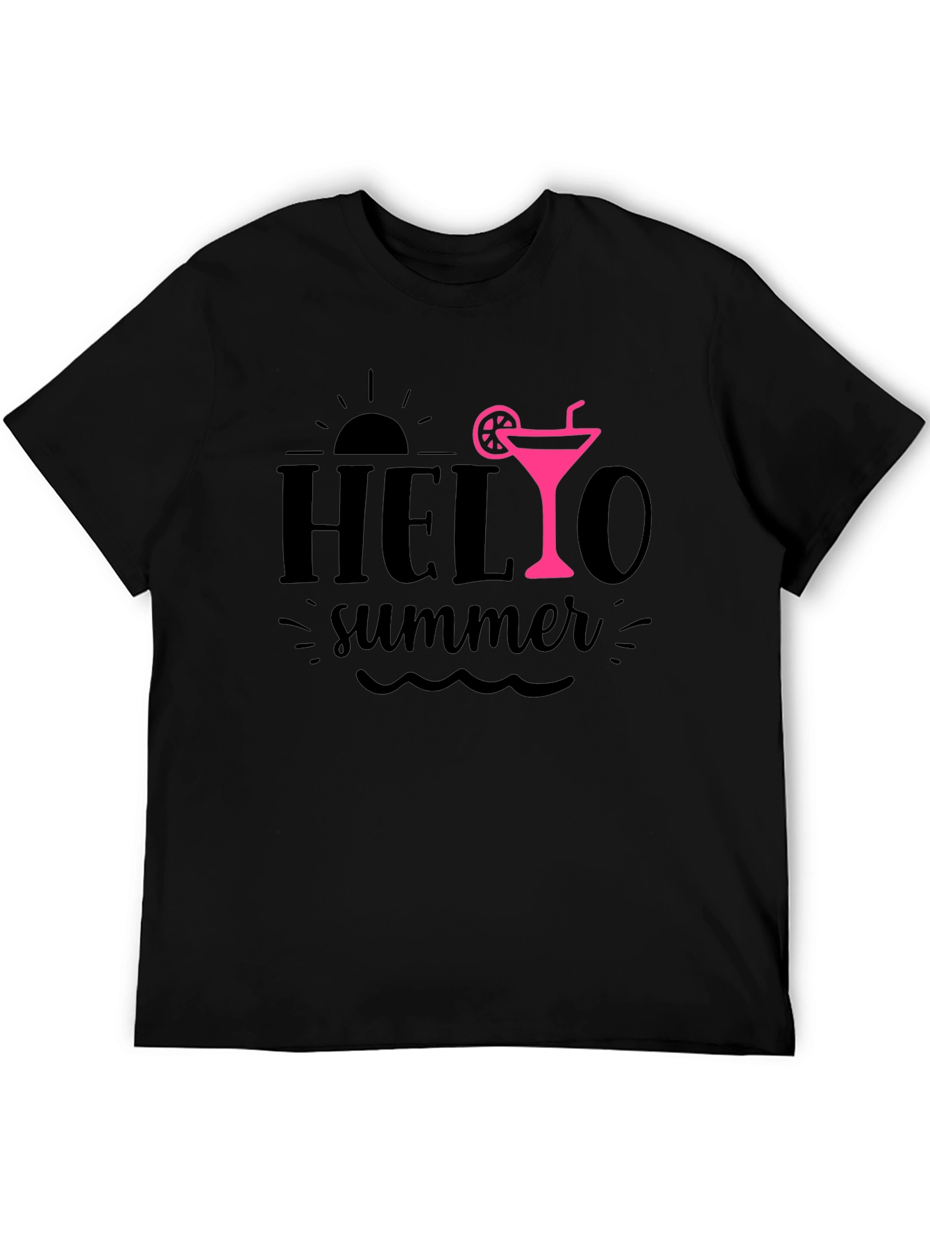 Hello Summer Black Graphic Tee