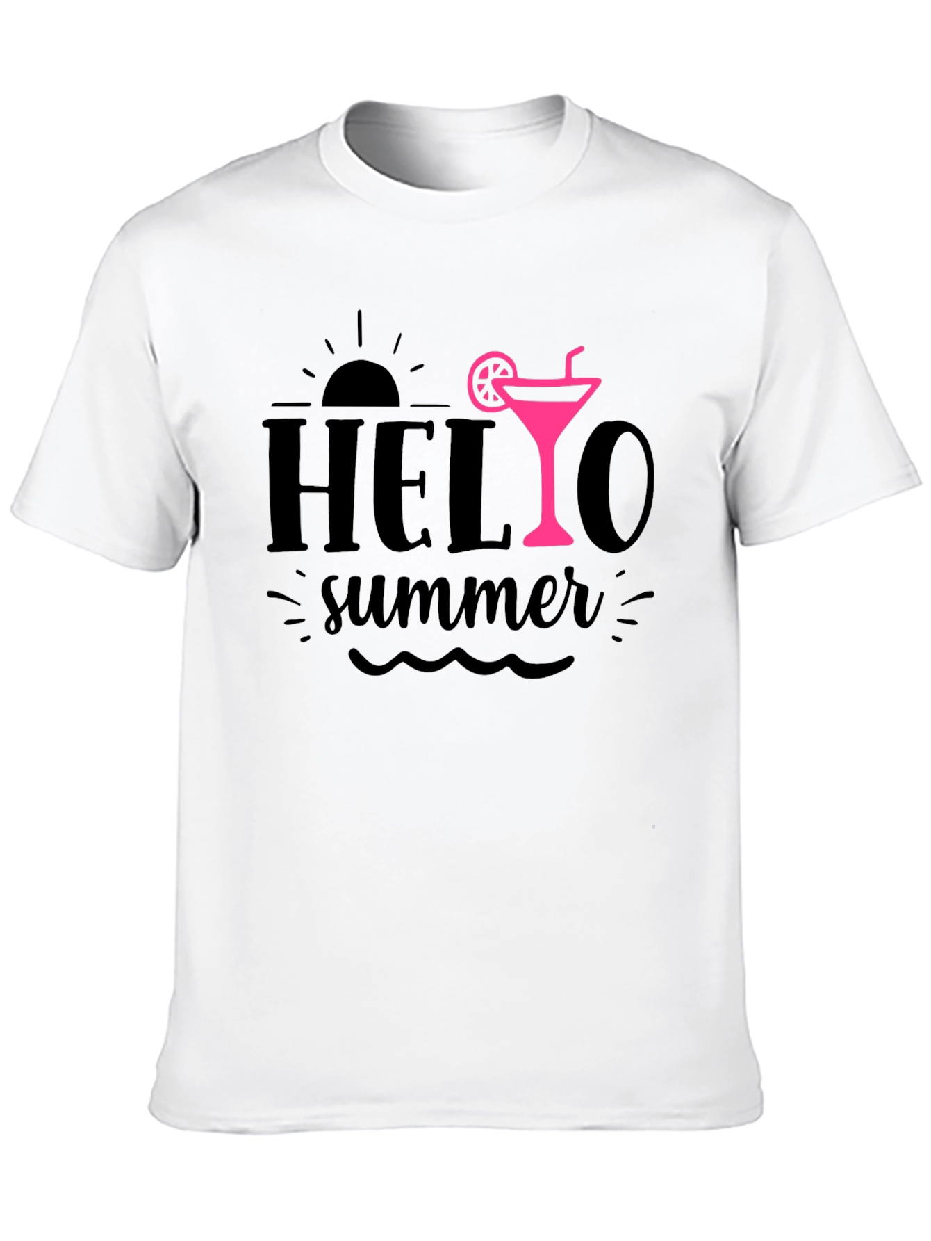 Hello Summer Black Graphic Tee