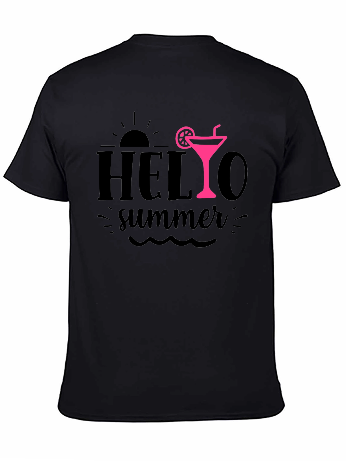 Hello Summer Black Graphic Tee