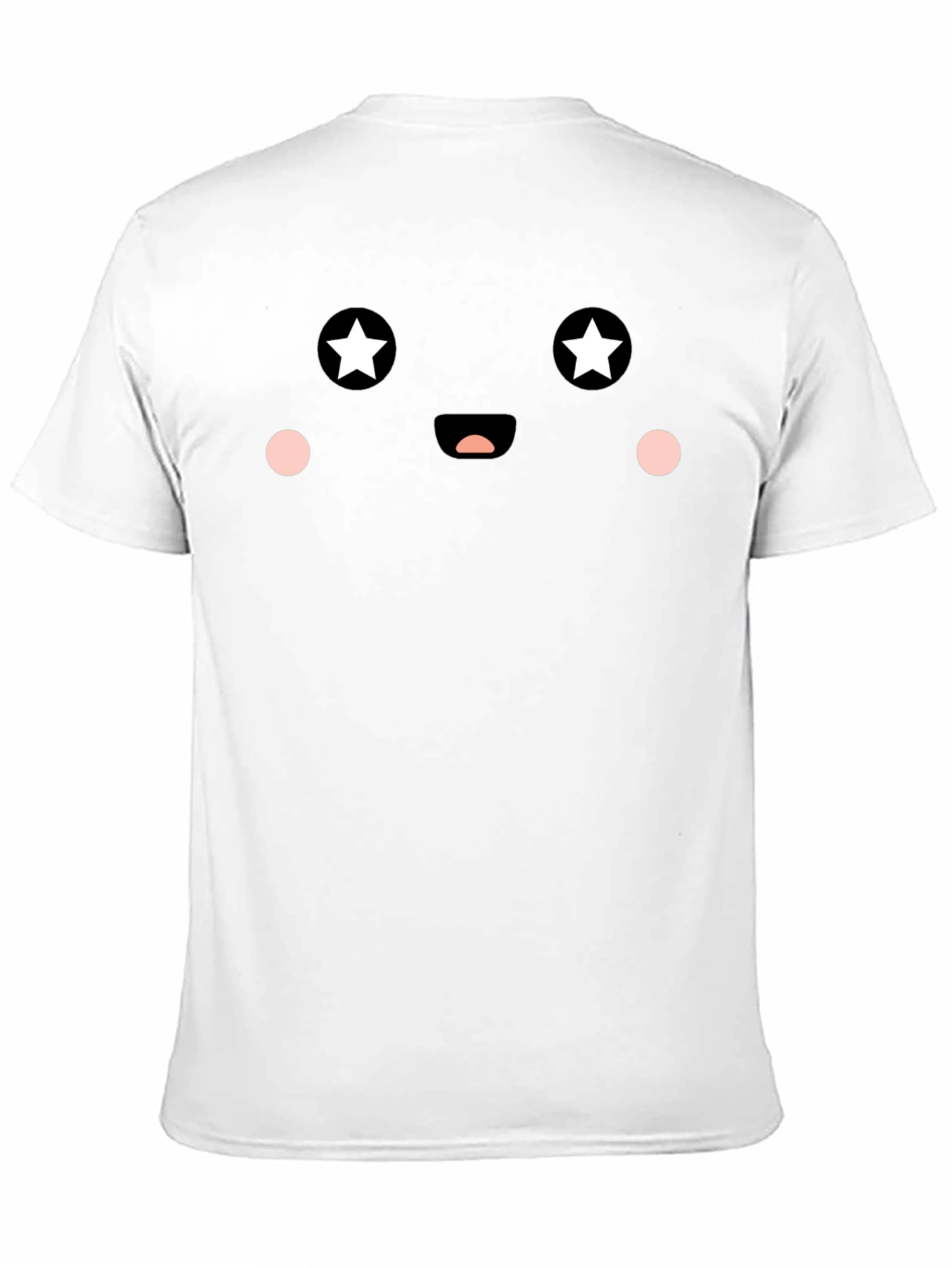Cute Star Eyes Face Graphic Tee - Black T-Shirt