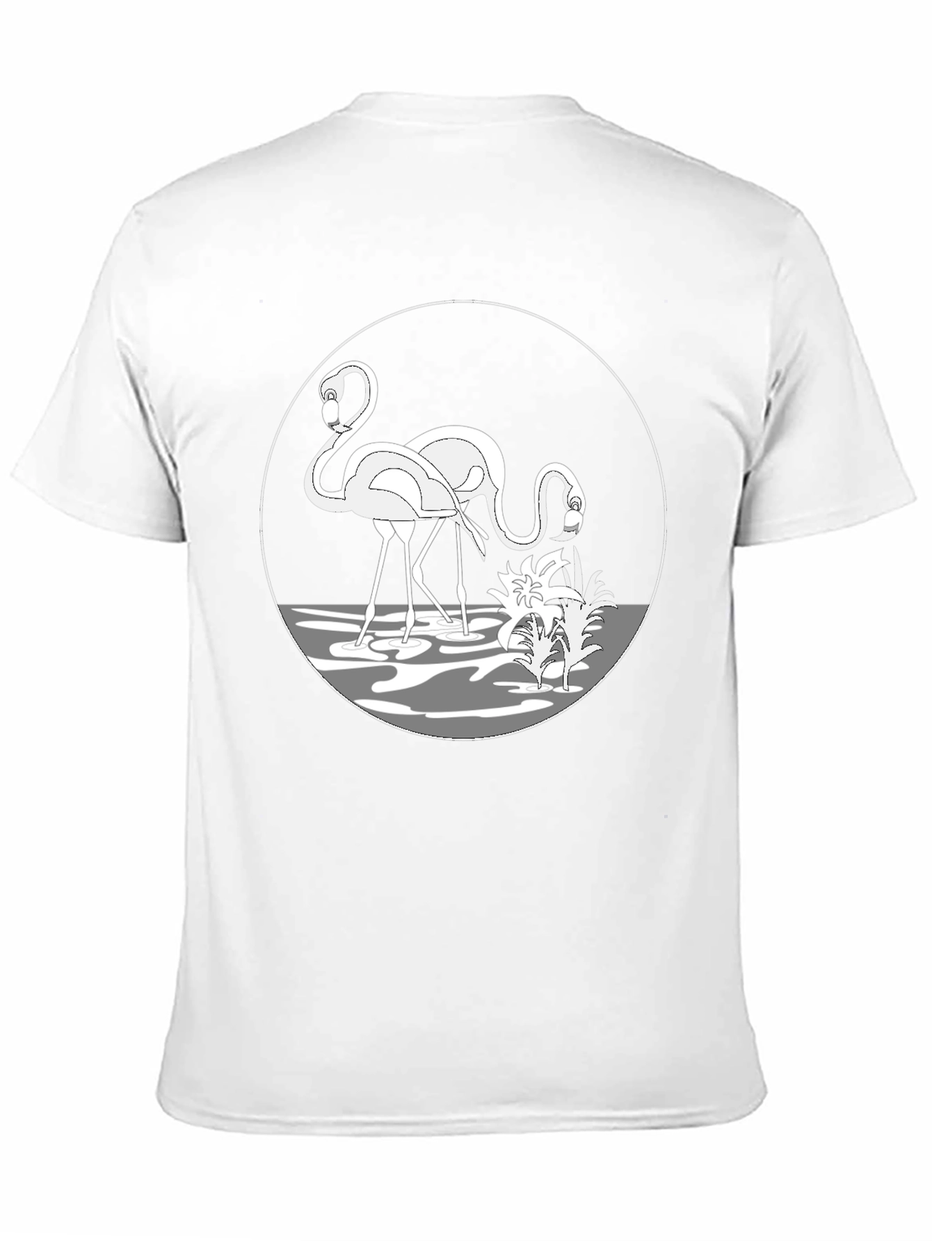Flamingo Graphic Tee - Black Crew Neck T-Shirt