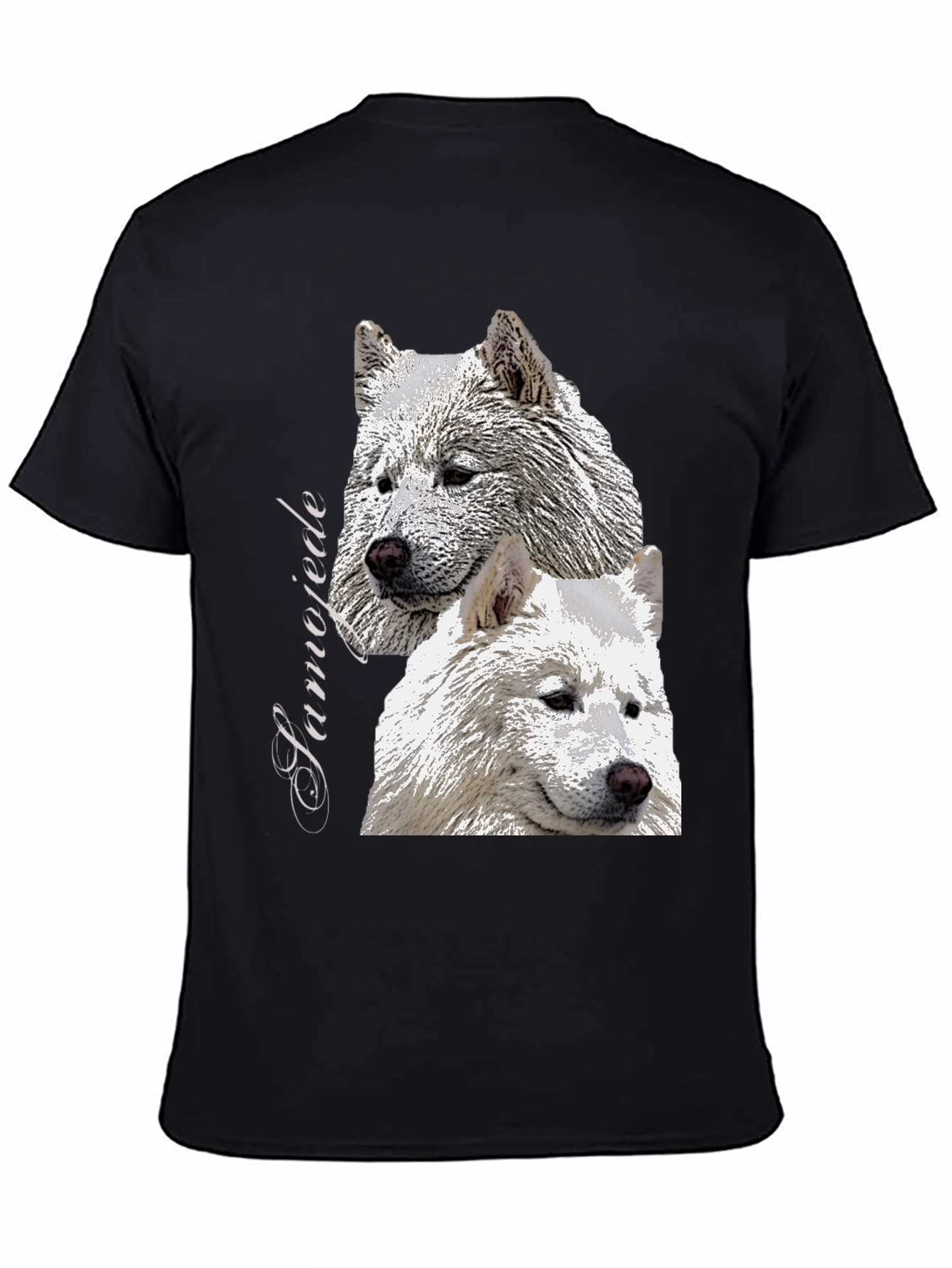 Samojede Dog Graphic Tee - Unisex Black T-Shirt