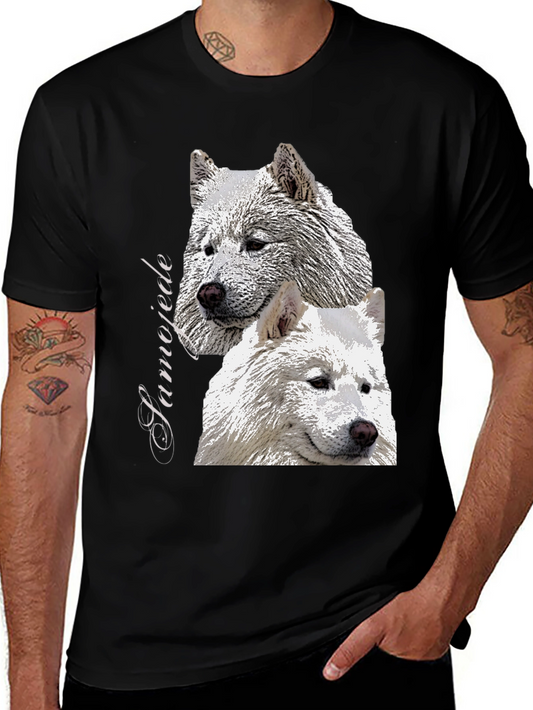 Samojede Dog Graphic Tee - Unisex Black T-Shirt