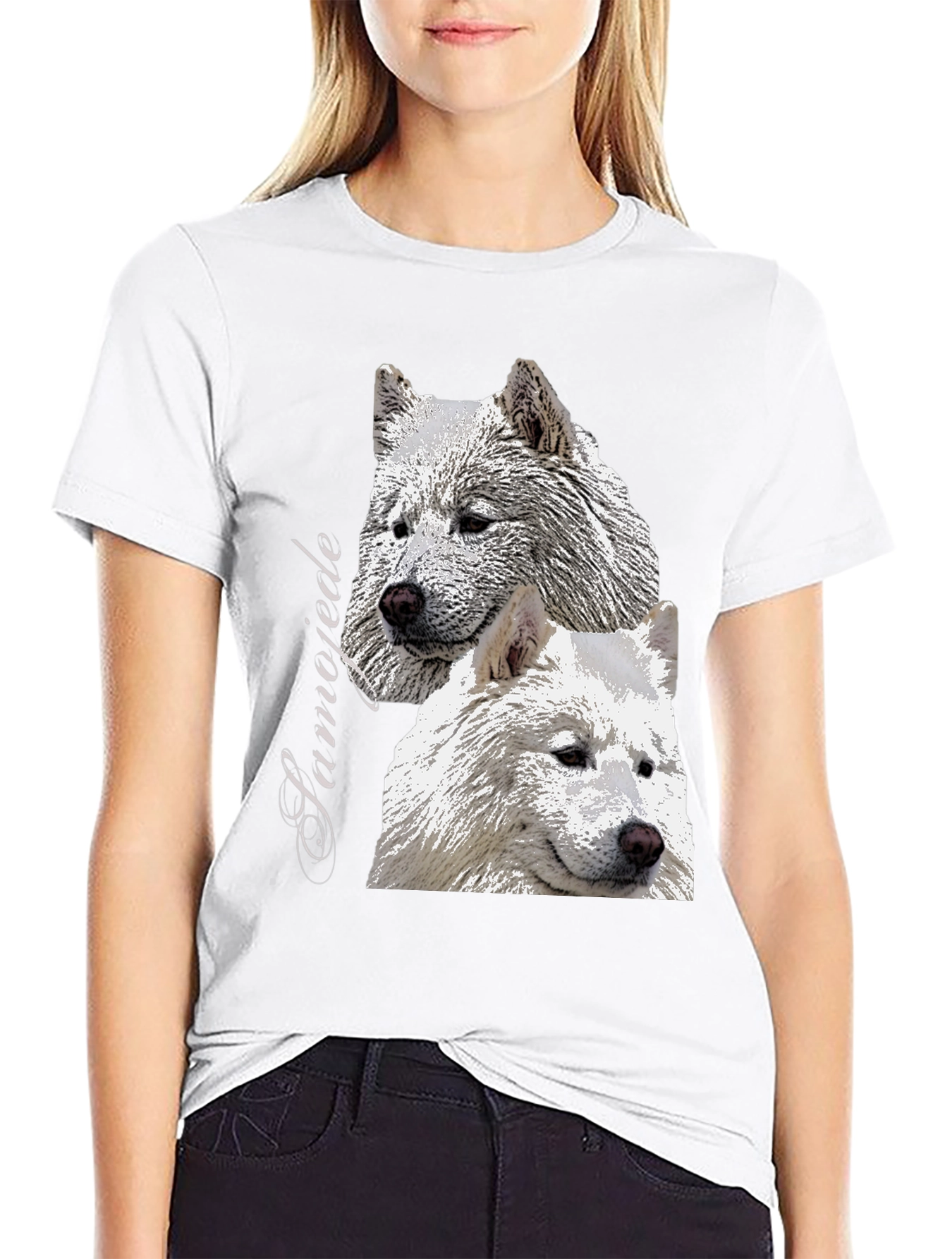 Samojede Dog Graphic Tee - Unisex Black T-Shirt