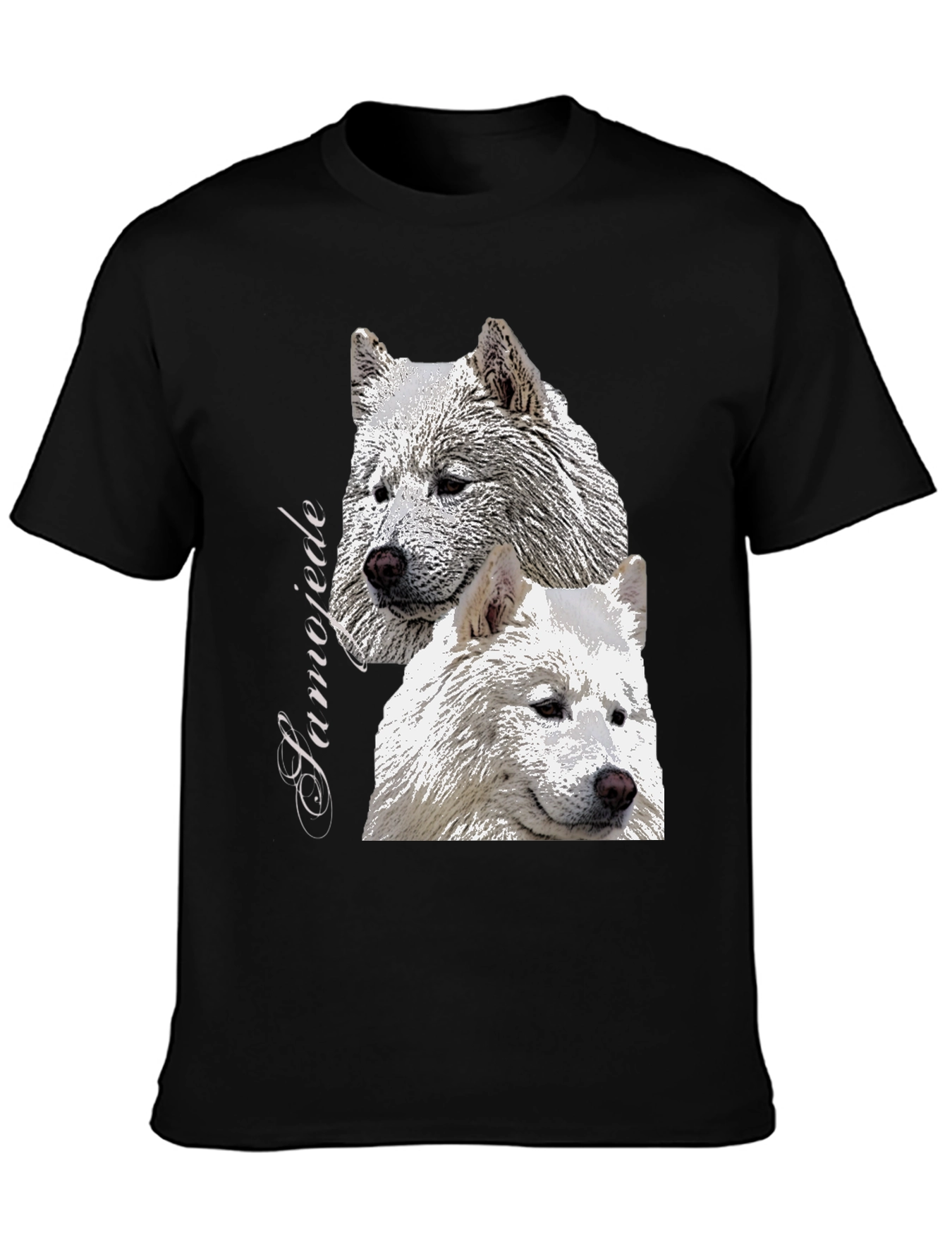 Samojede Dog Graphic Tee - Unisex Black T-Shirt