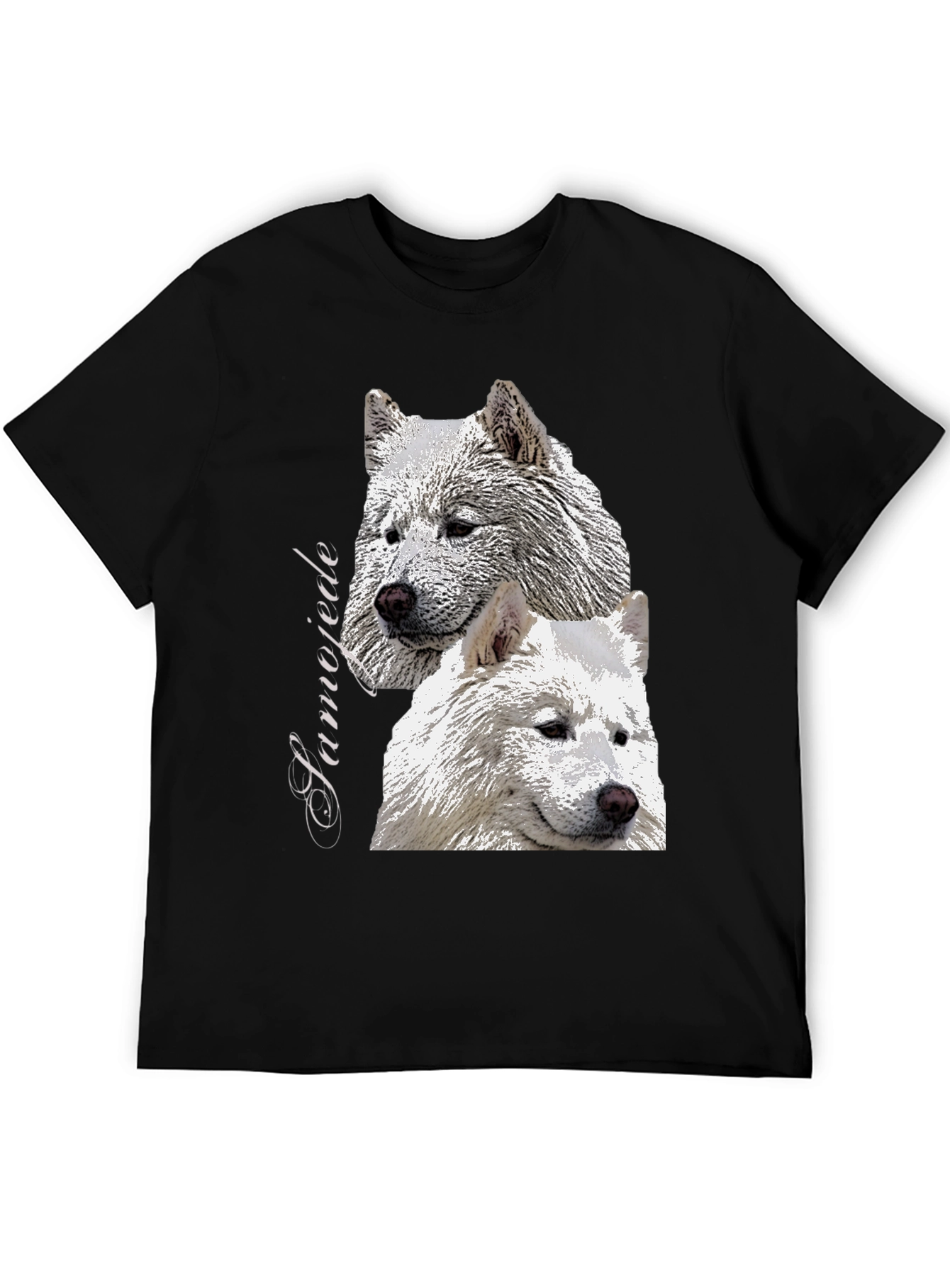 Samojede Dog Graphic Tee - Unisex Black T-Shirt
