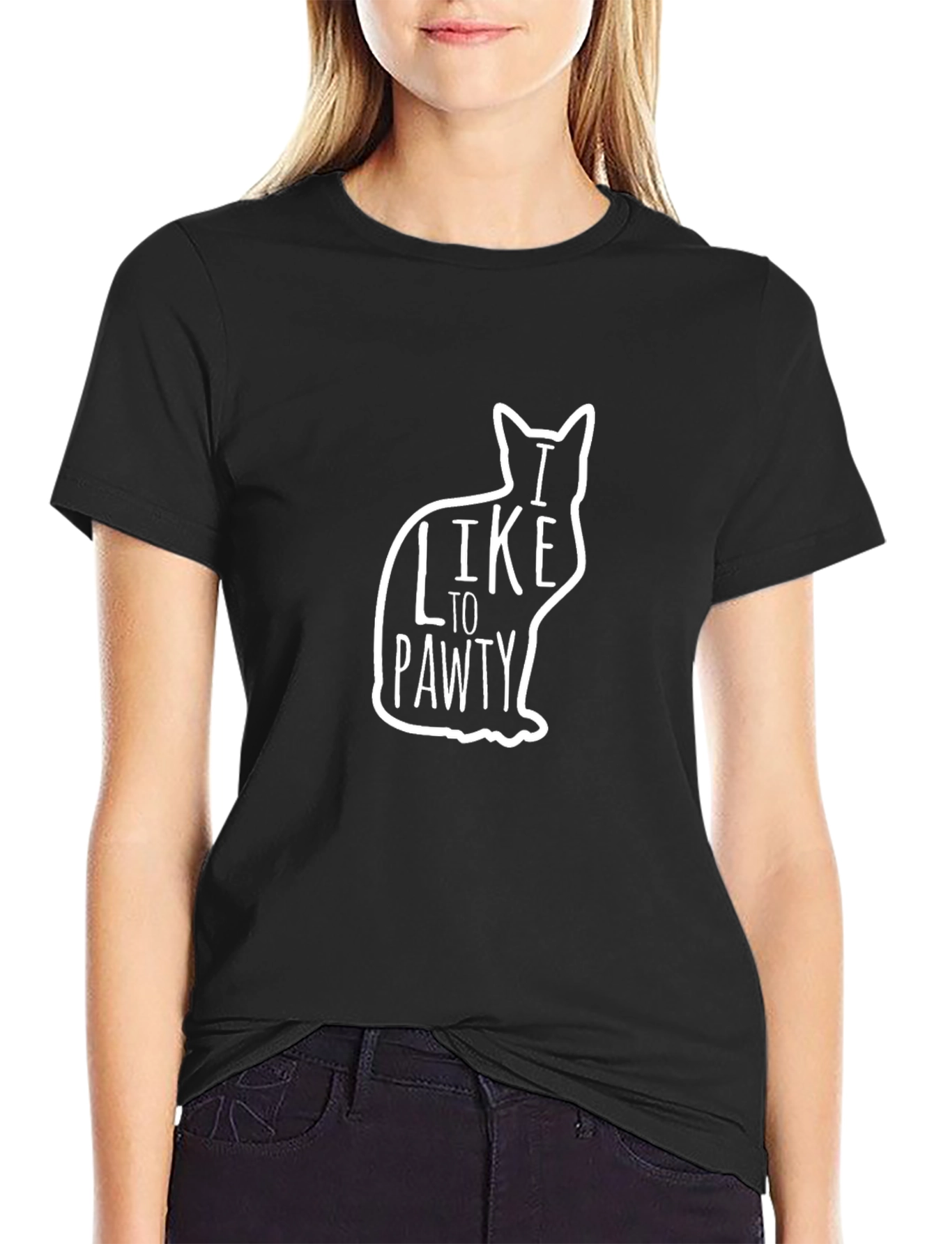 I Like to Pawty Cat Graphic T-Shirt