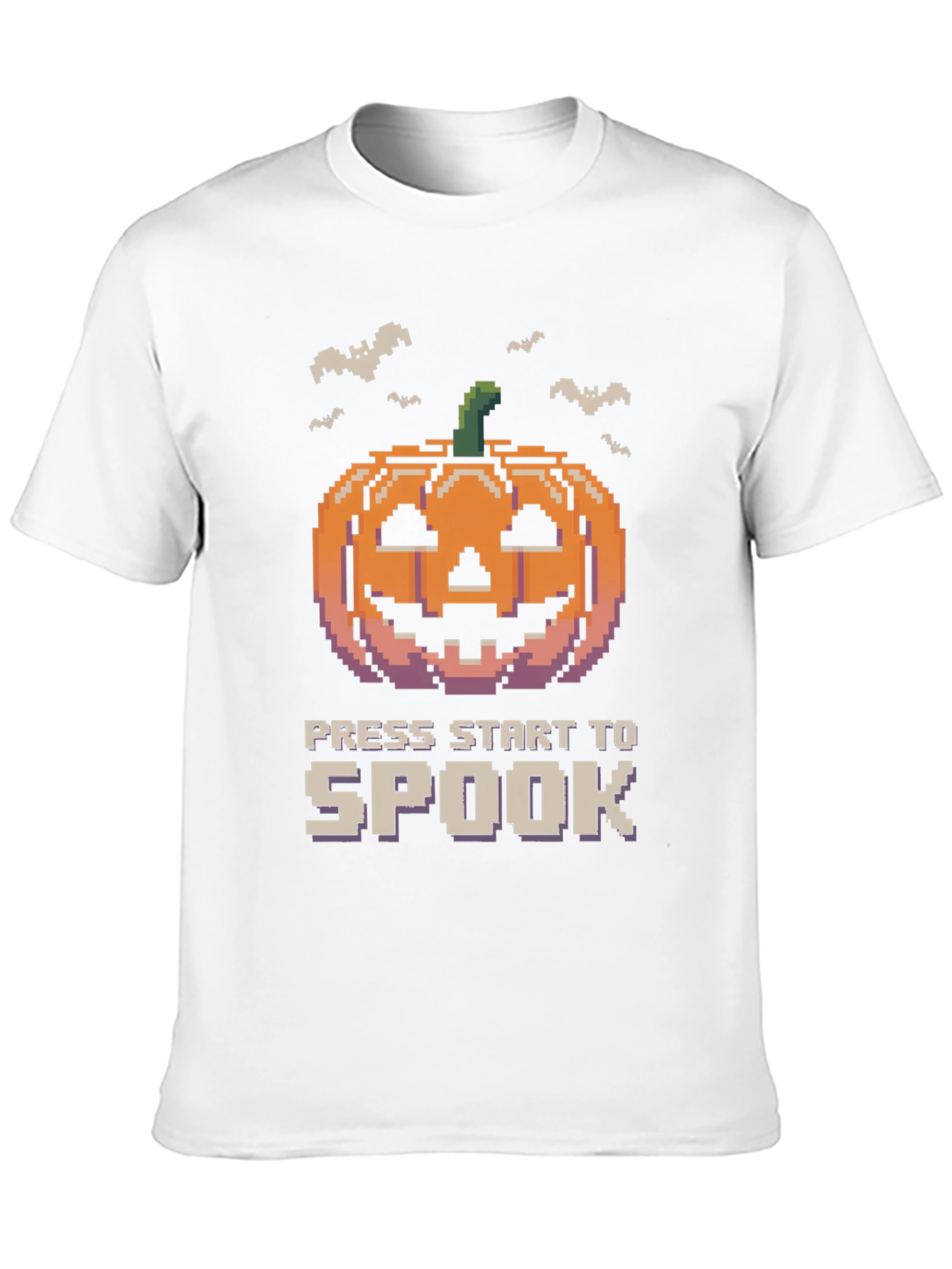 Pixel Pumpkin Press Start to Spook Halloween T-Shirt