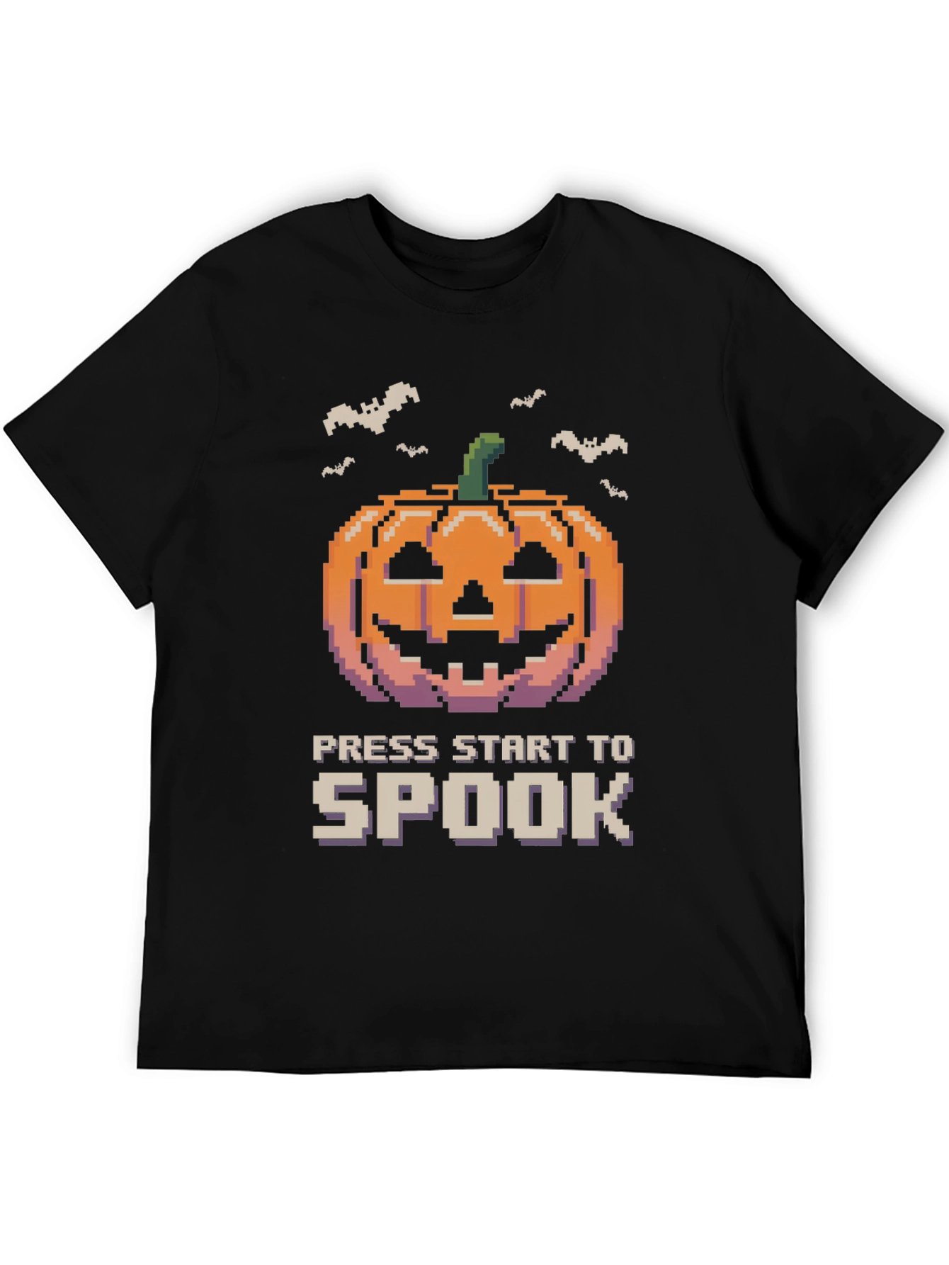 Pixel Pumpkin Press Start to Spook Halloween T-Shirt