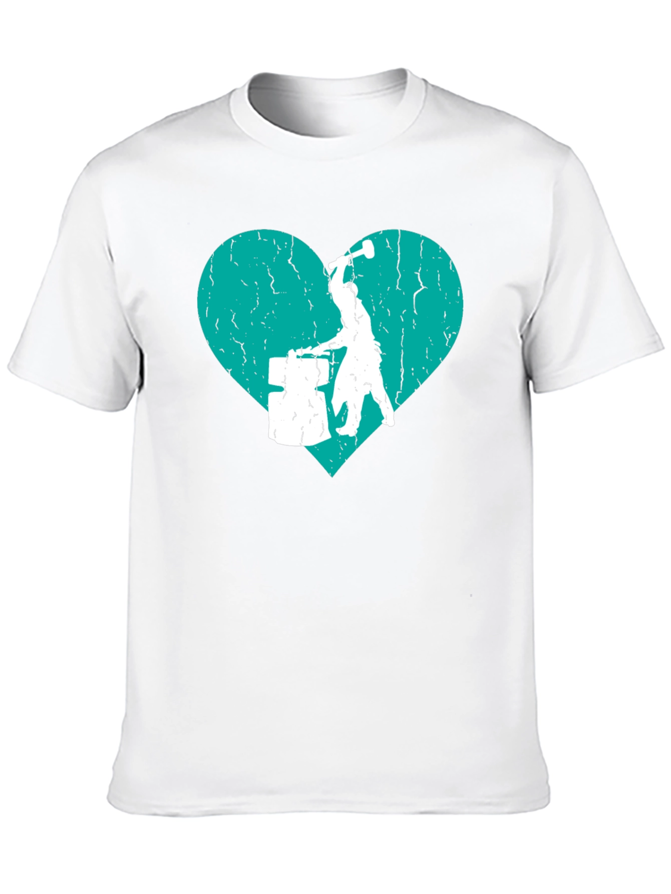 Drummer Heart Graphic Tee - Black Cotton T-Shirt