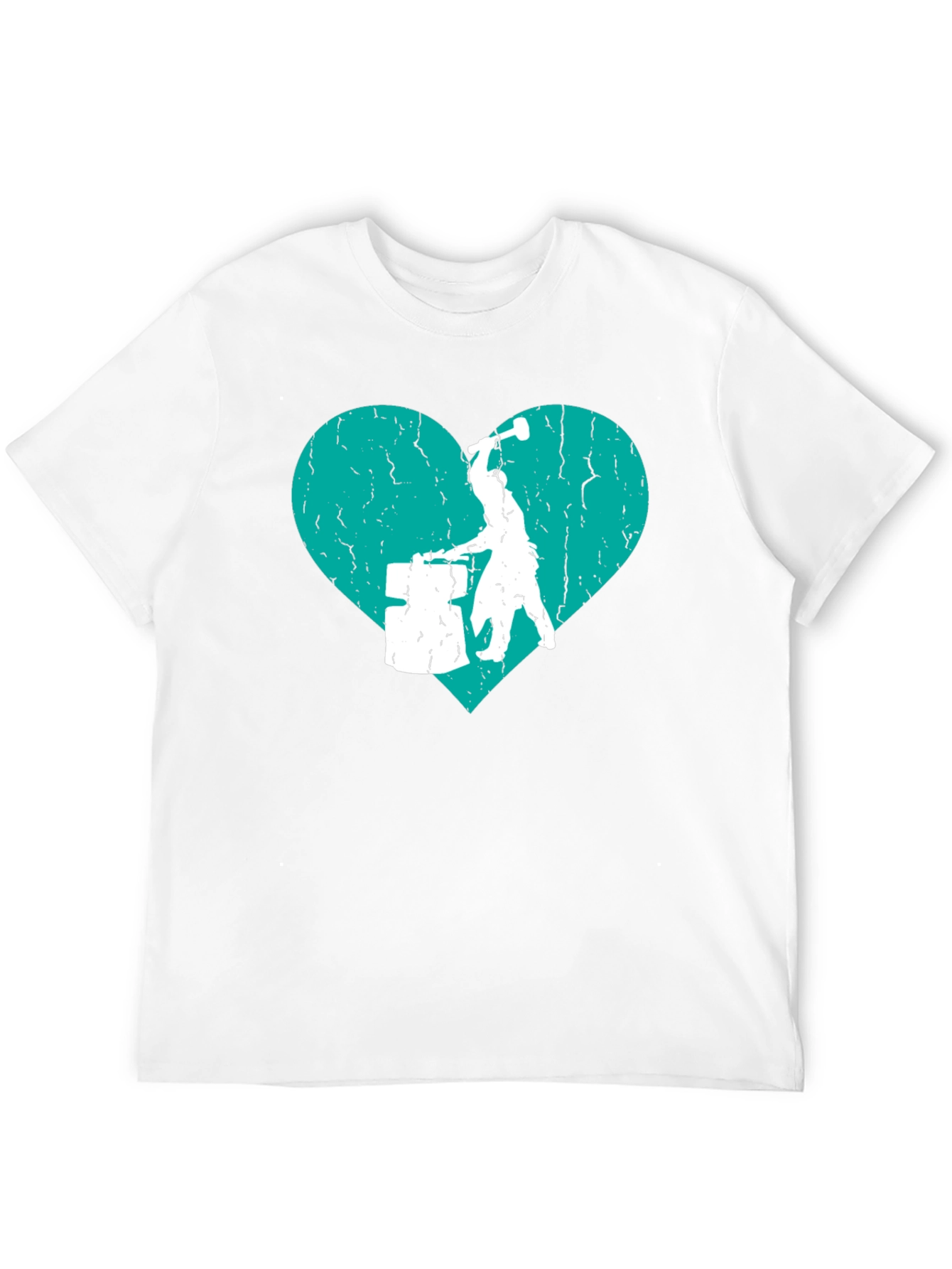 Drummer Heart Graphic Tee - Black Cotton T-Shirt
