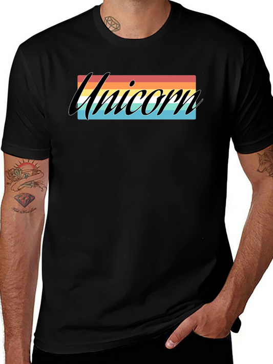 Unicorn Rainbow Graphic Tee - Stylish Black T-Shirt