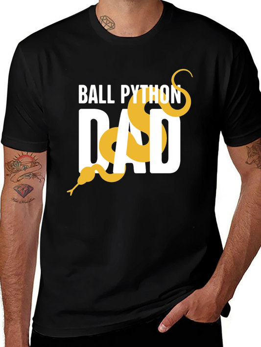 Ball Python Dad Graphic Tee - Black Cotton T-Shirt
