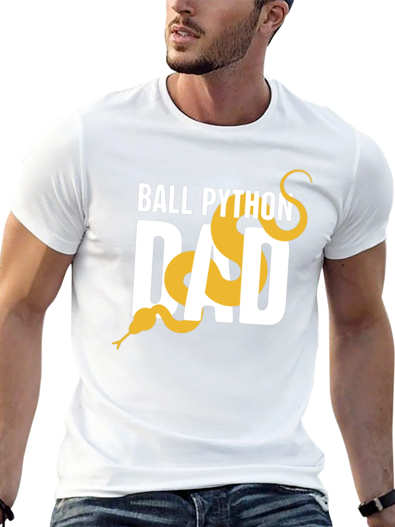 Ball Python Dad Graphic Tee - Black Cotton T-Shirt