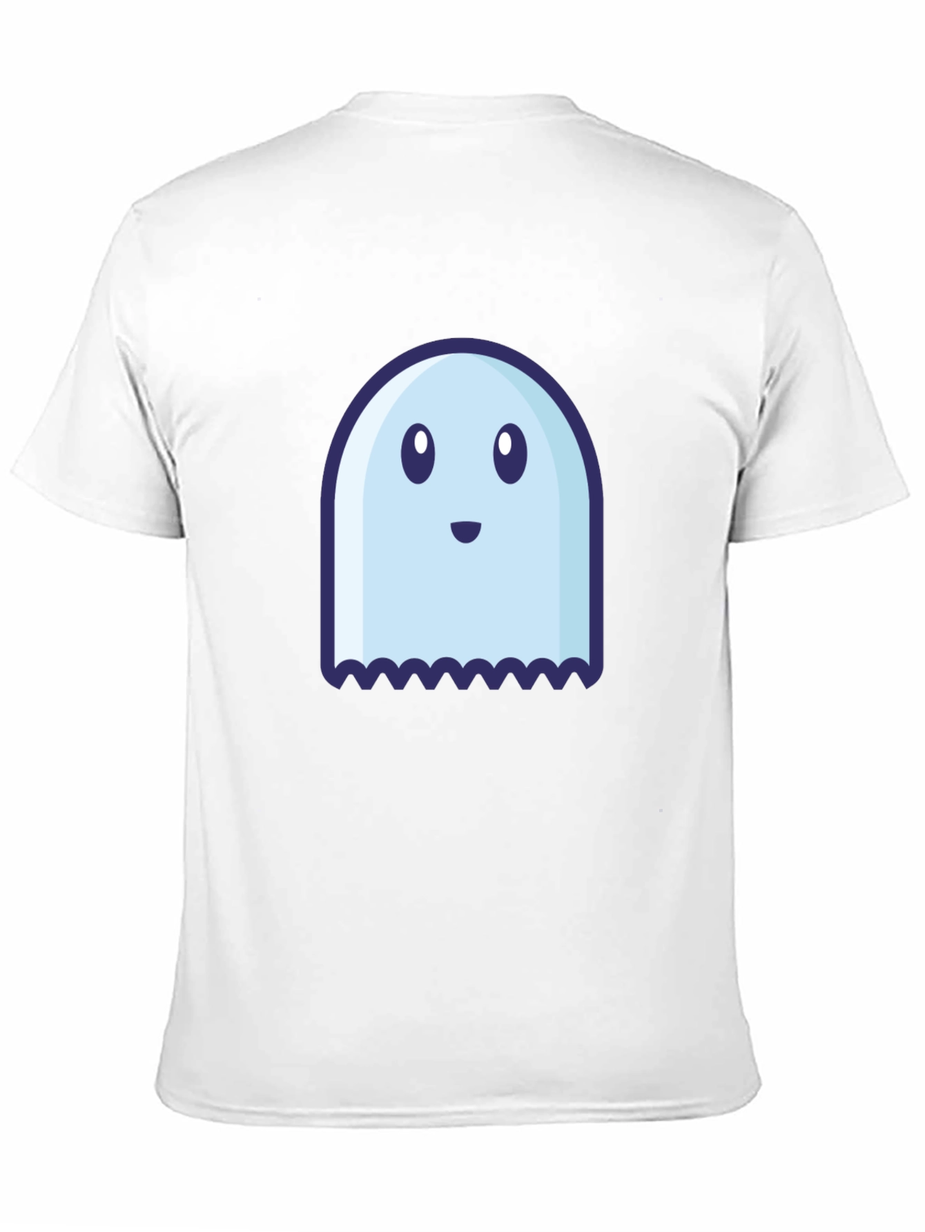 Cute Ghost Graphic Tee - Black Cotton Blend Shirt