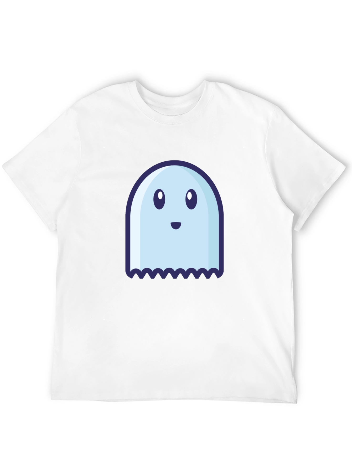 Cute Ghost Graphic Tee - Black Cotton Blend Shirt