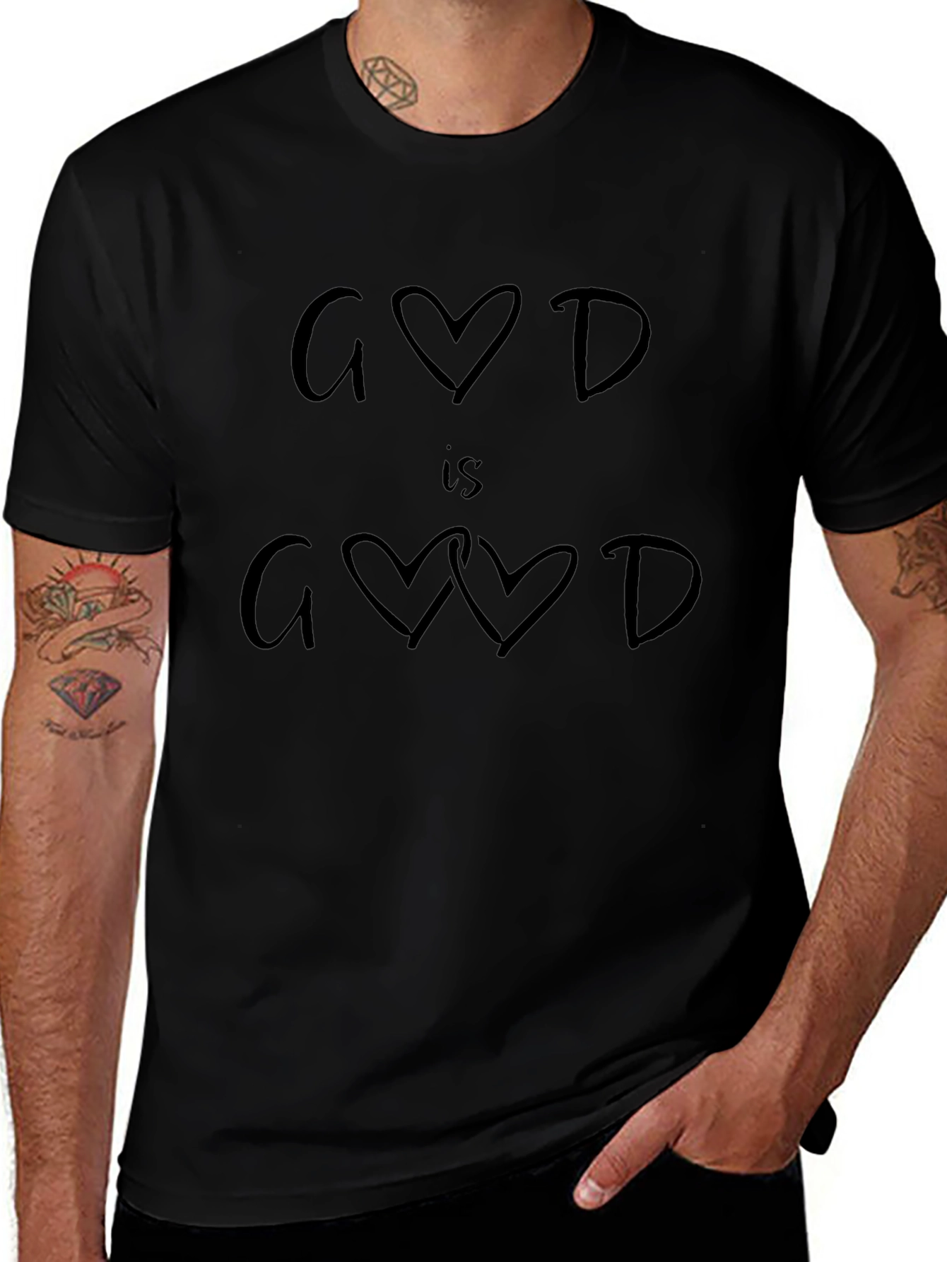 God is Good Heart Graphic T-Shirt