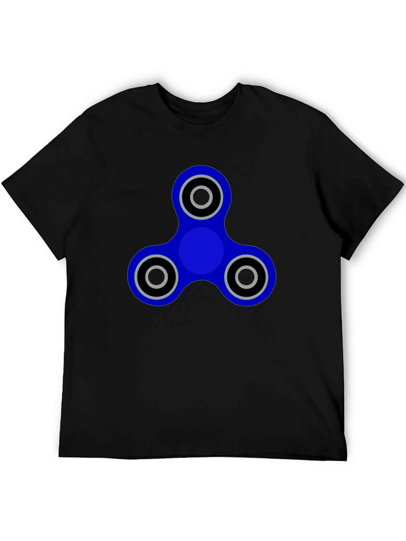 Blue Fidget Spinner Graphic Tee - Casual Cool Style