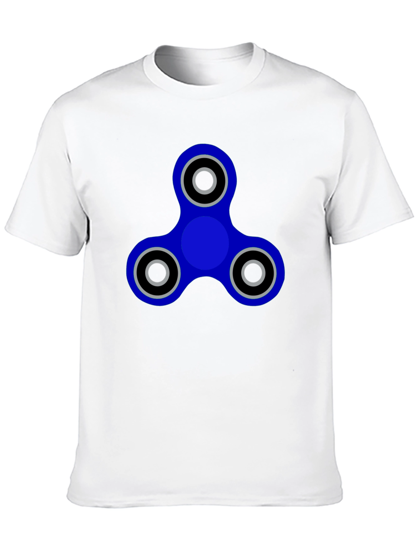 Blue Fidget Spinner Graphic Tee - Casual Cool Style