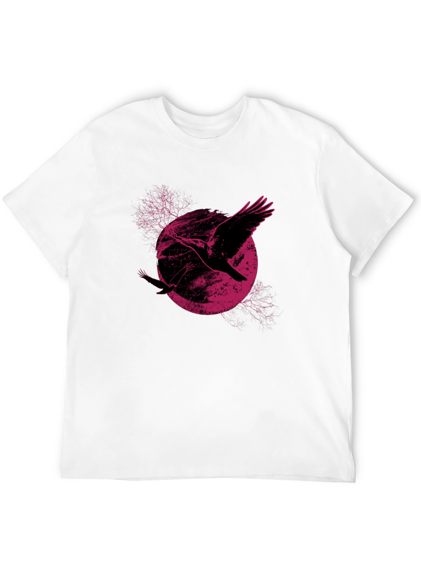Raven Moon Graphic Tee - Black Cotton T-Shirt